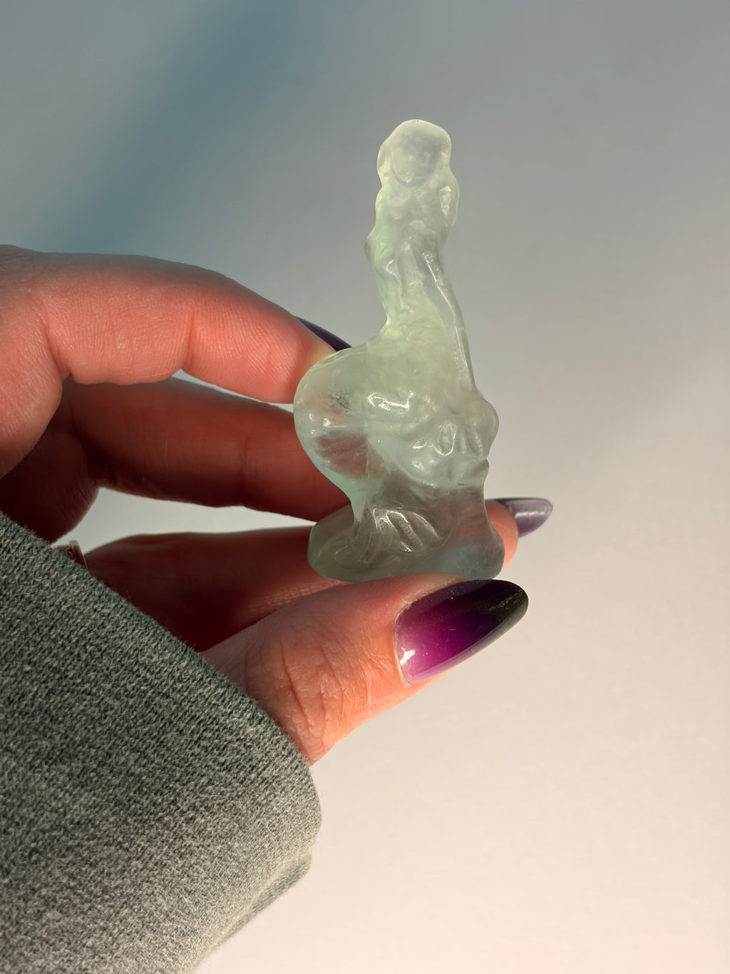 Fluorite Mermaid Carving - A