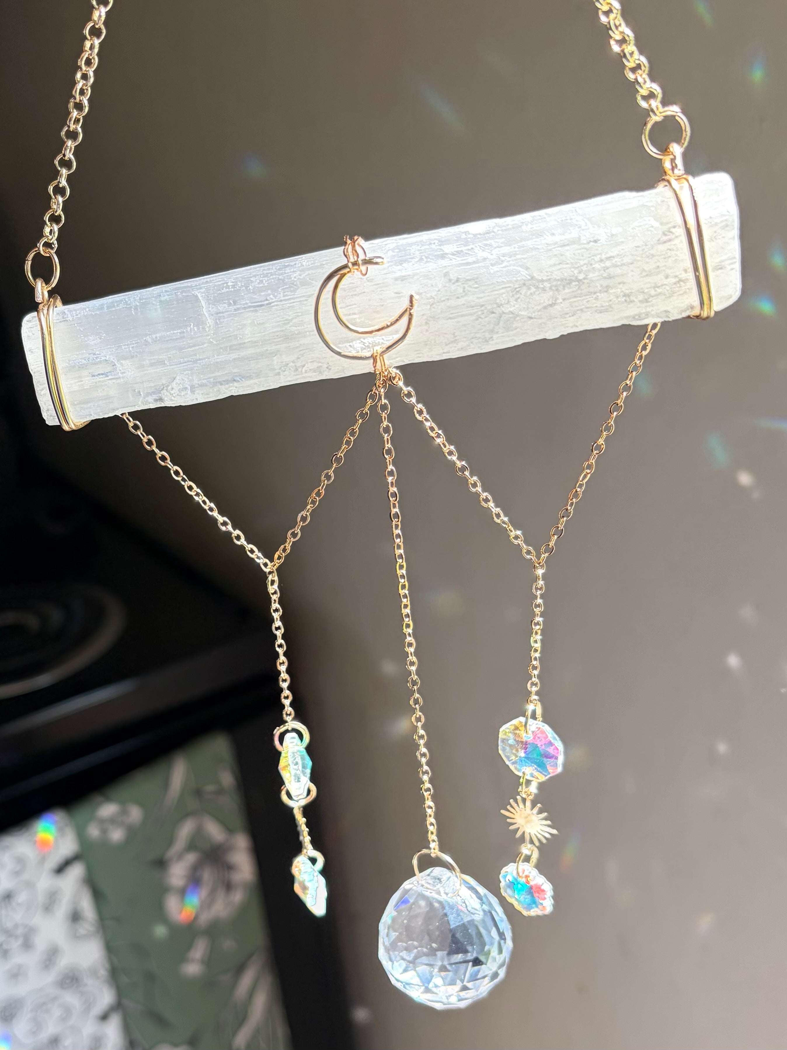Selenite Sun Catcher - The Brittany