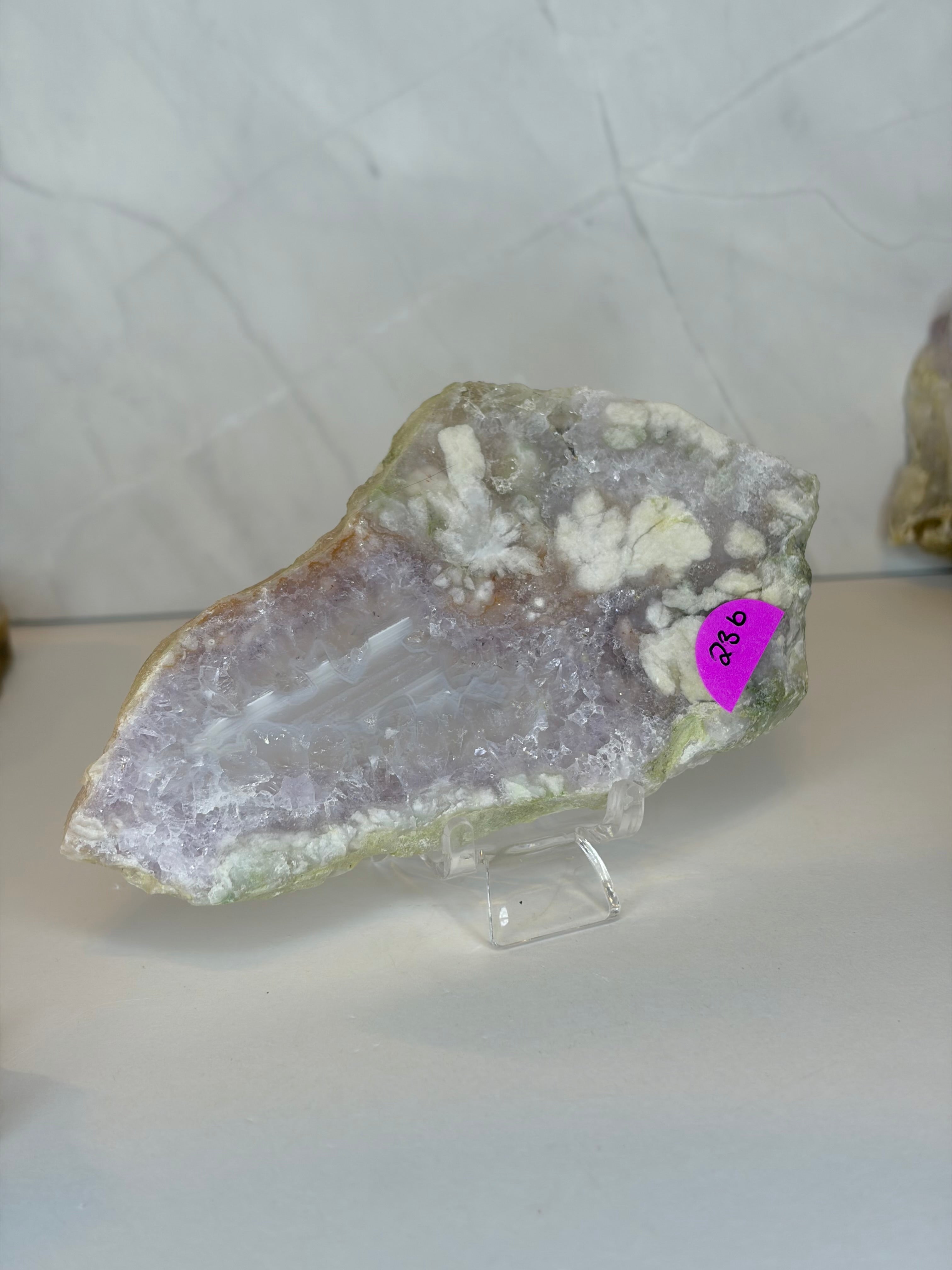 Pink Amethyst Flower Agate Slab - B