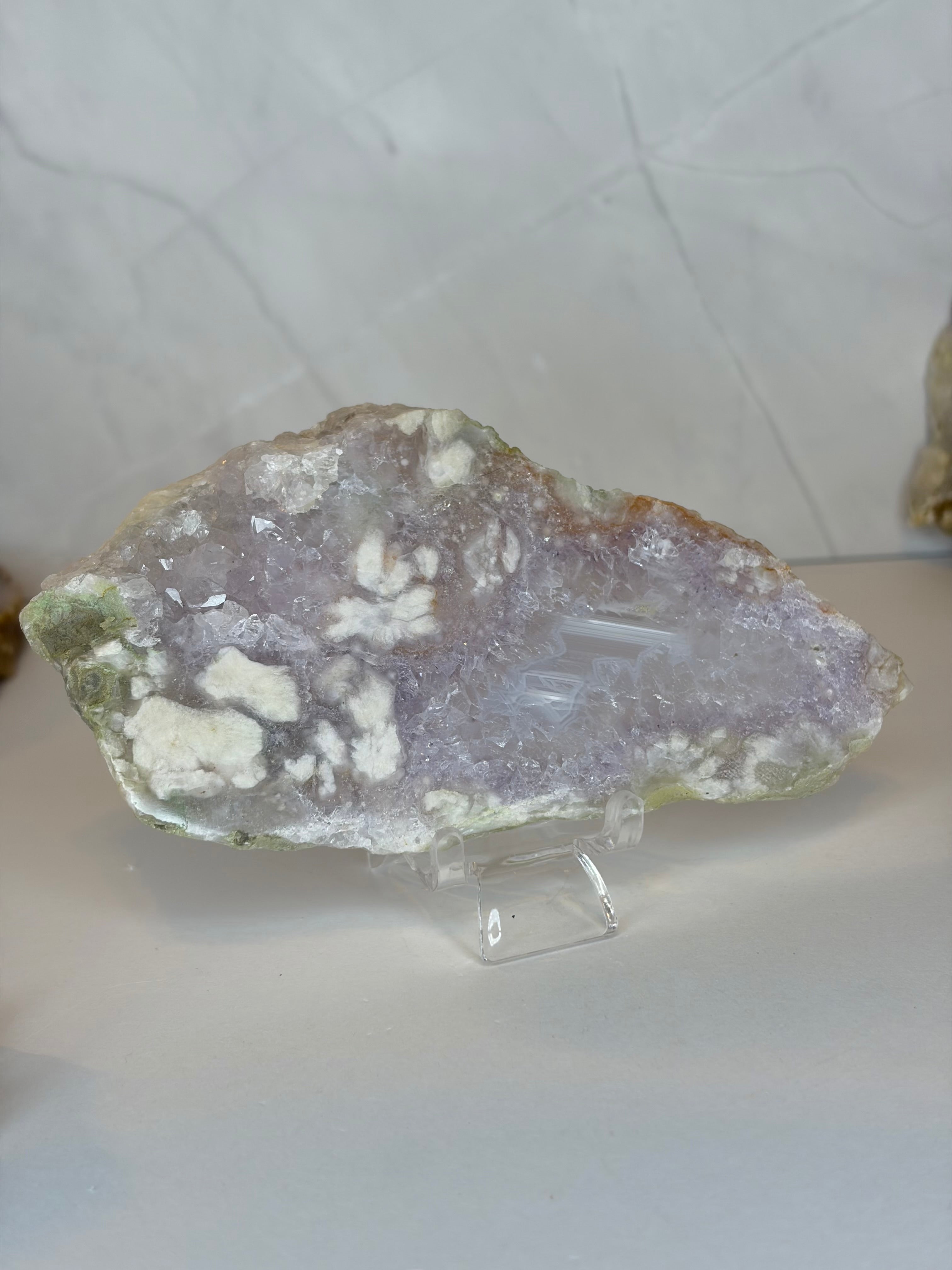 Pink Amethyst Flower Agate Slab - B
