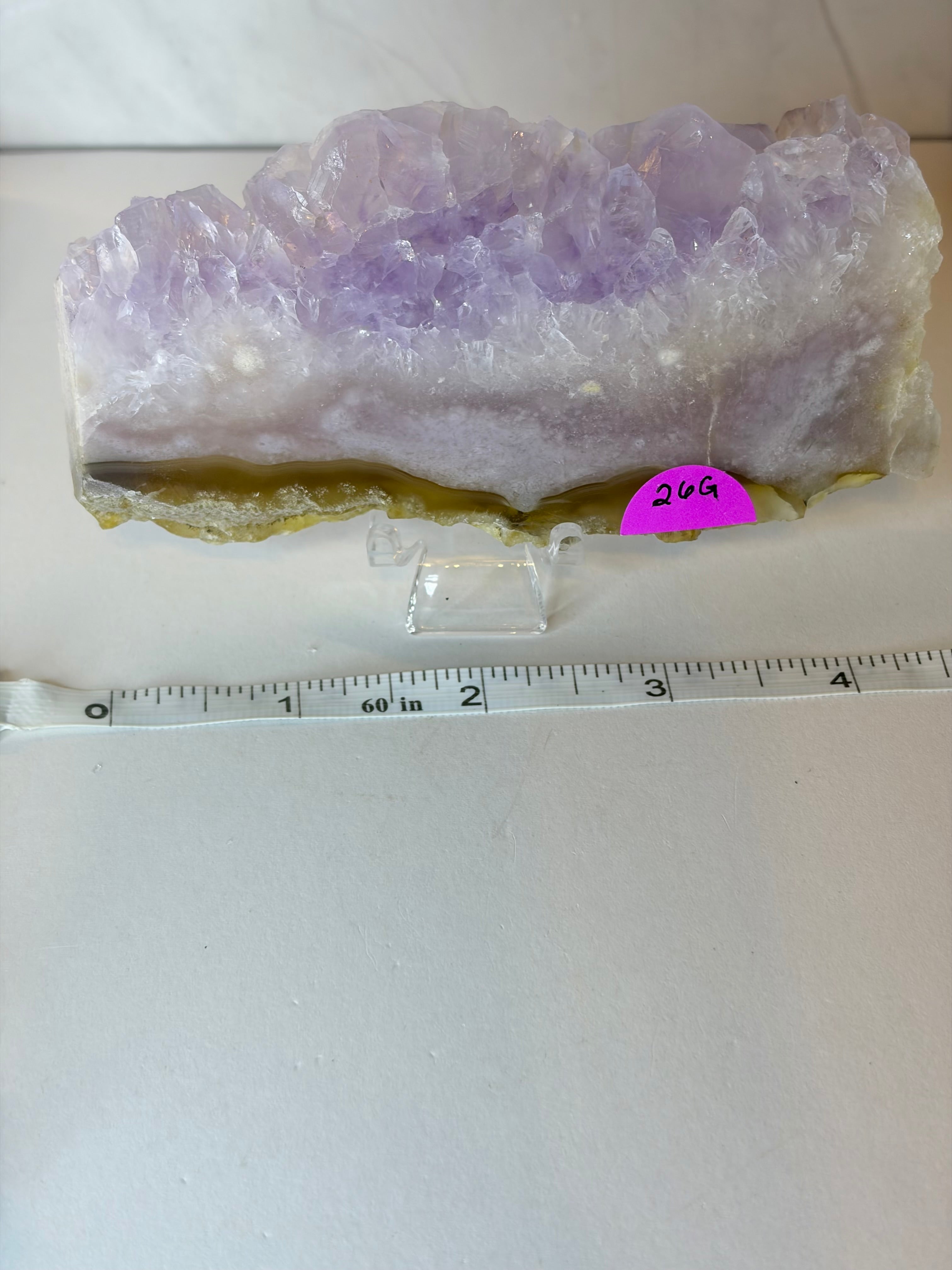 Pink Amethyst Flower Agate Slab - G