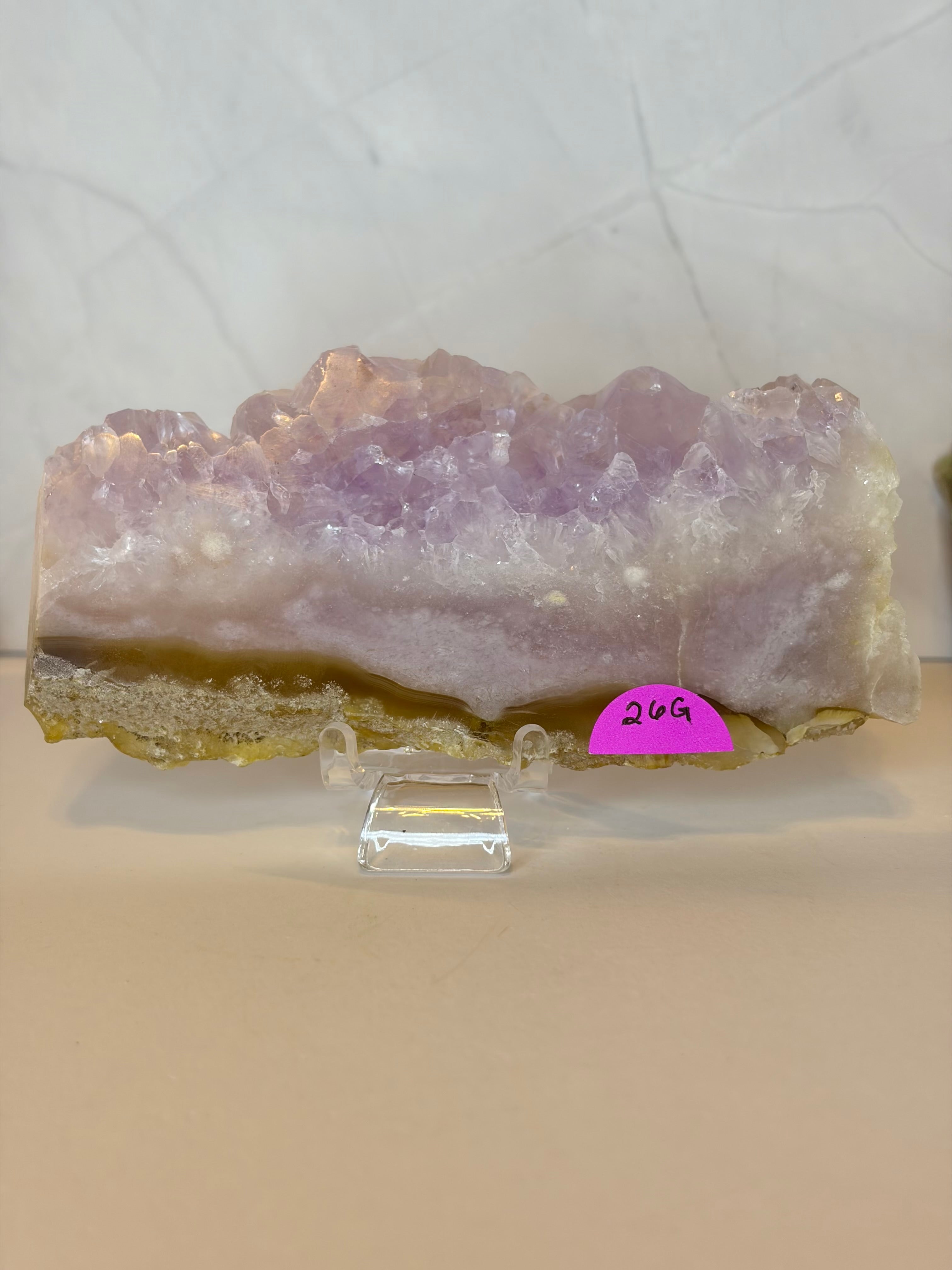 Pink Amethyst Flower Agate Slab - G