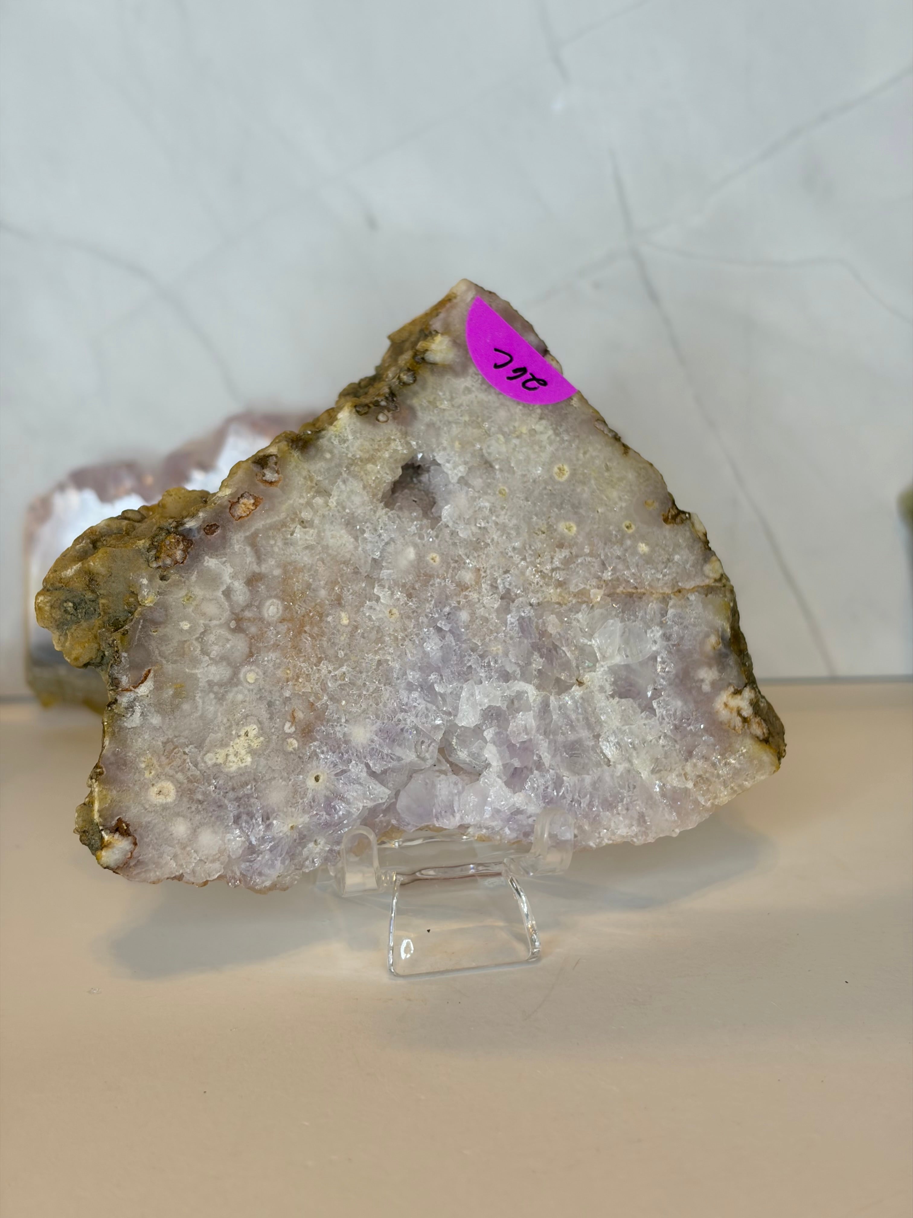 Pink Amethyst Flower Agate Slab - C