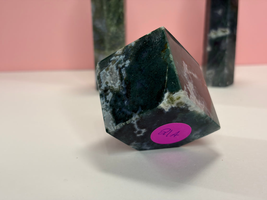Moss Agate Cube