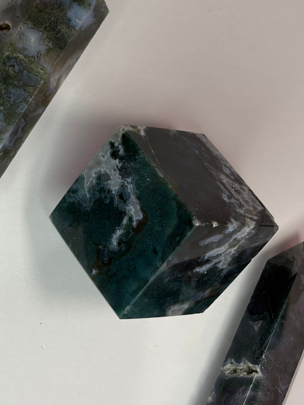 Moss Agate Cube