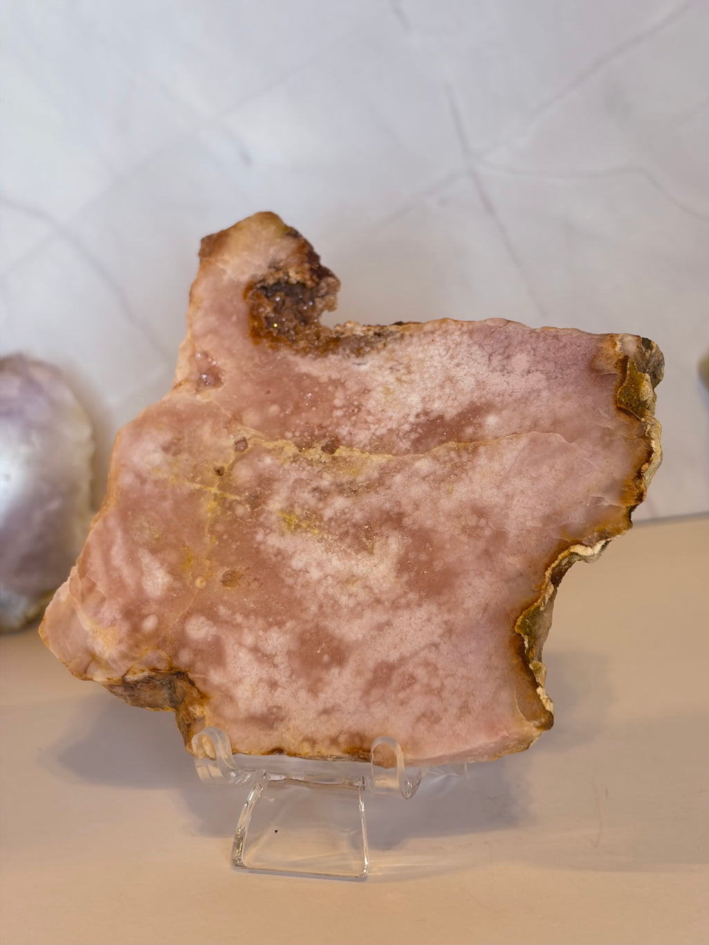 Pink Amethyst Flower Agate Slab - D