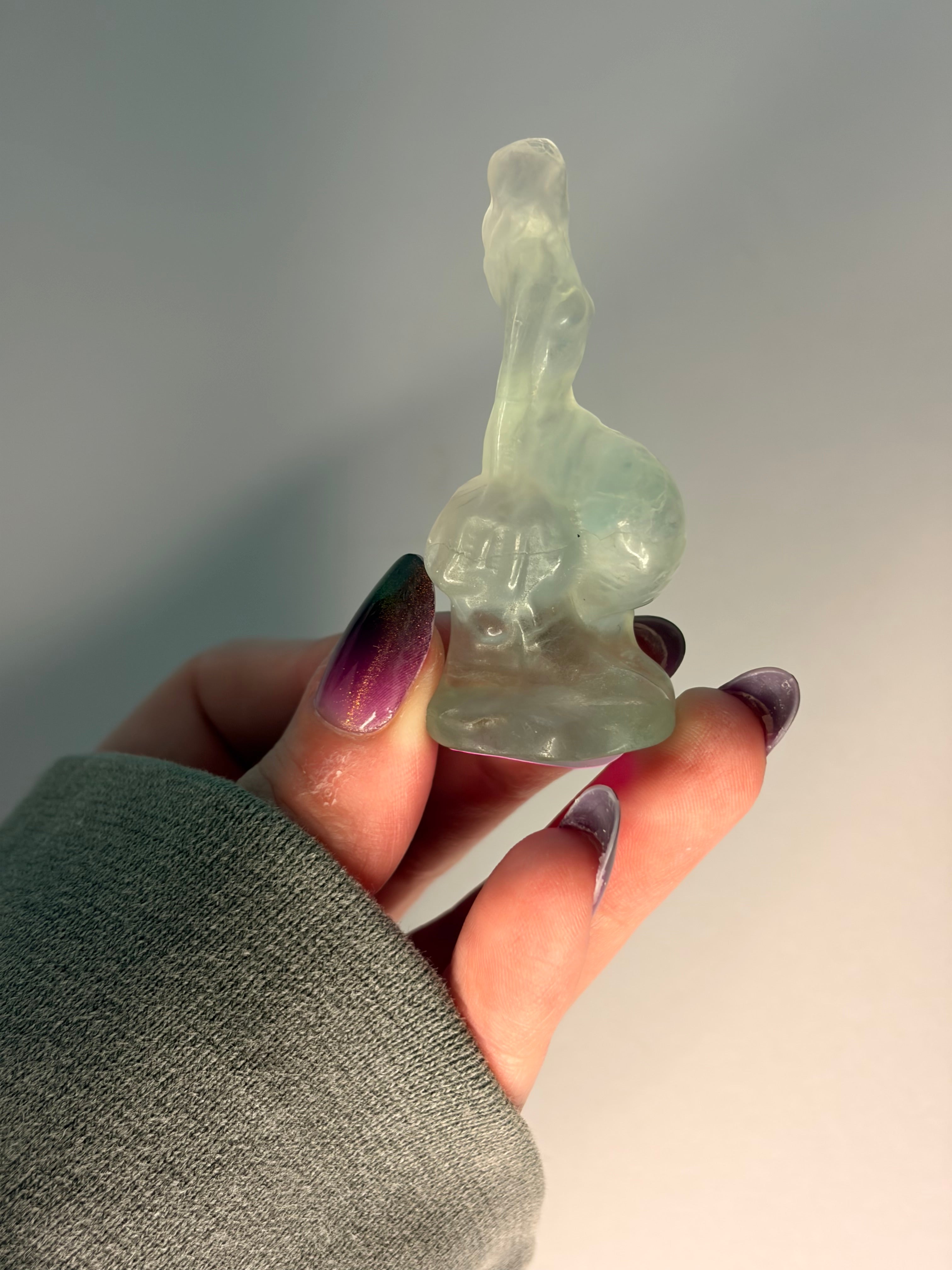 Fluorite Mermaid Carving - A