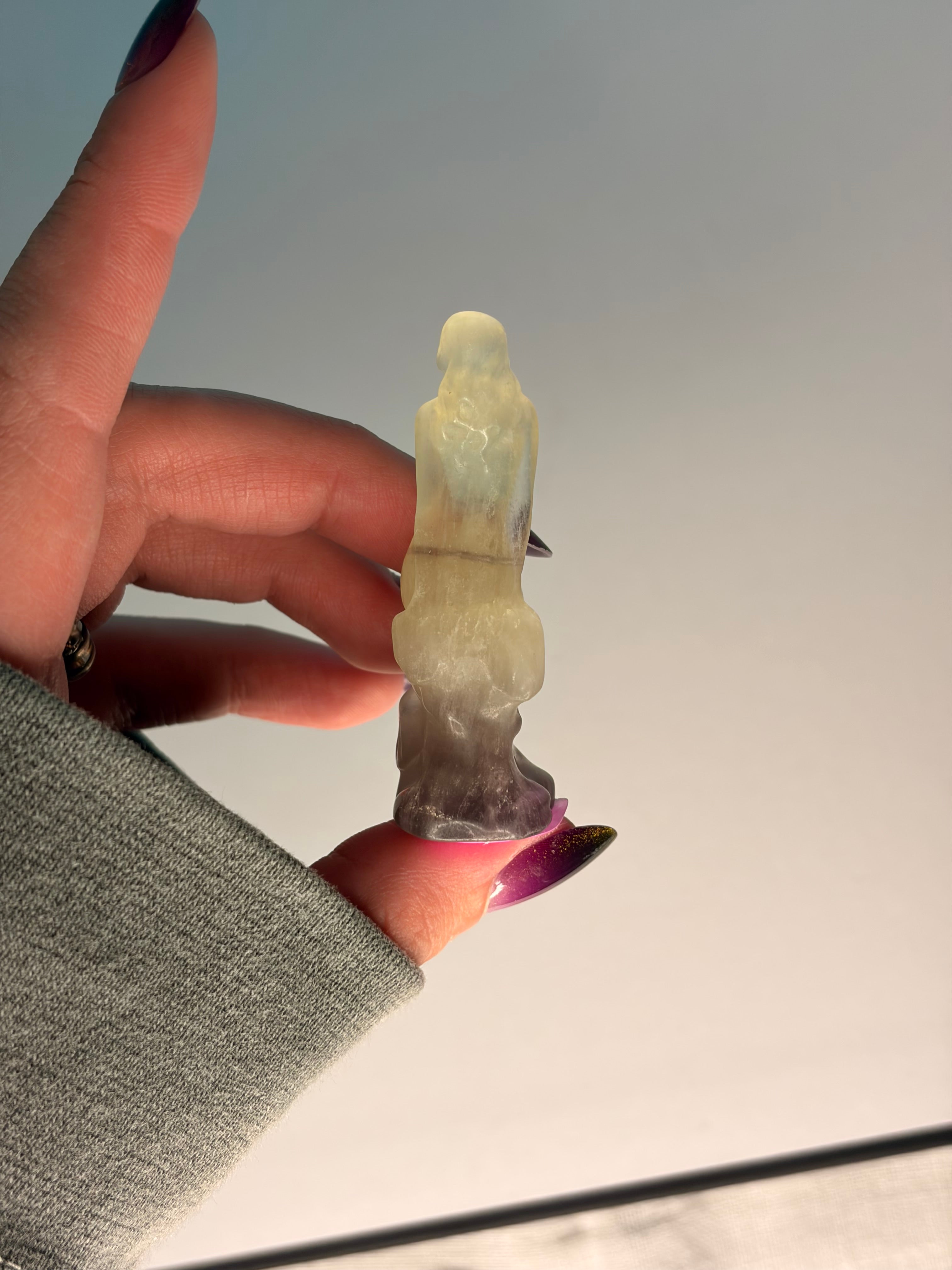 Fluorite Mermaid Carving - C
