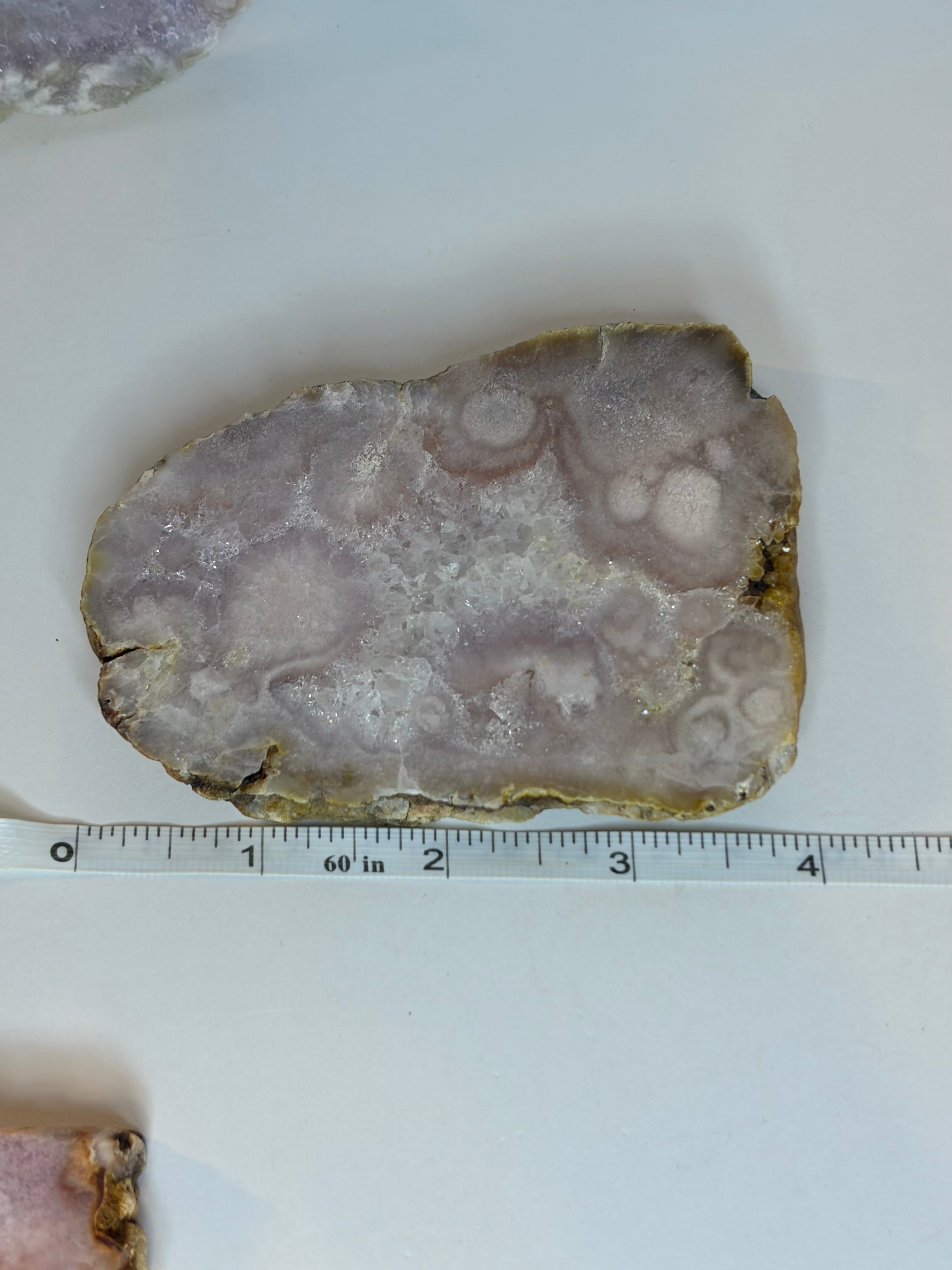 Pink Amethyst Flower Agate Slab - F