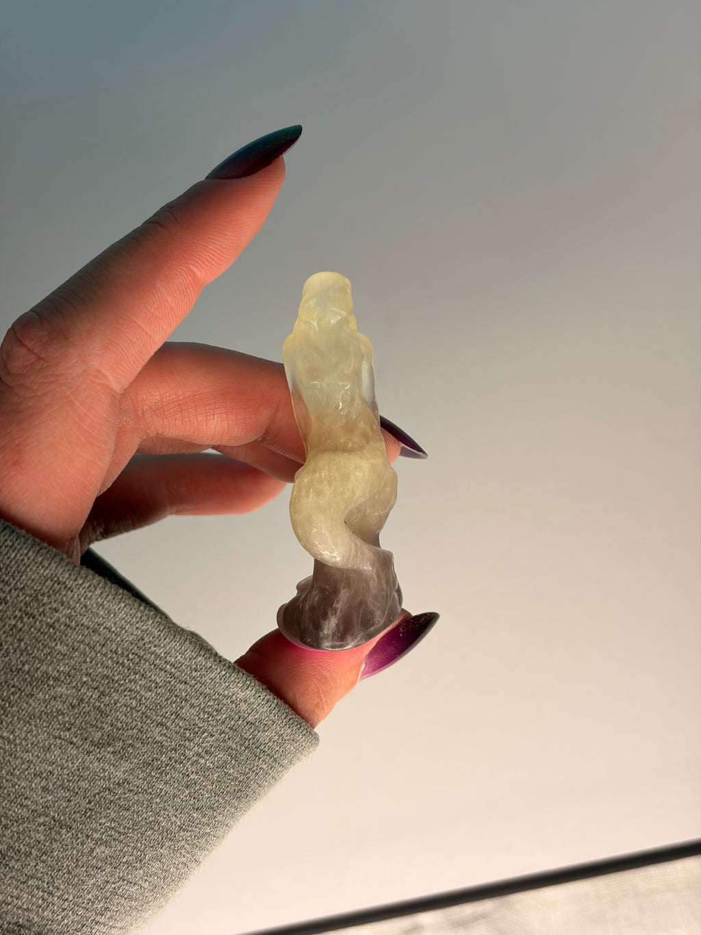 Fluorite Mermaid Carving - C