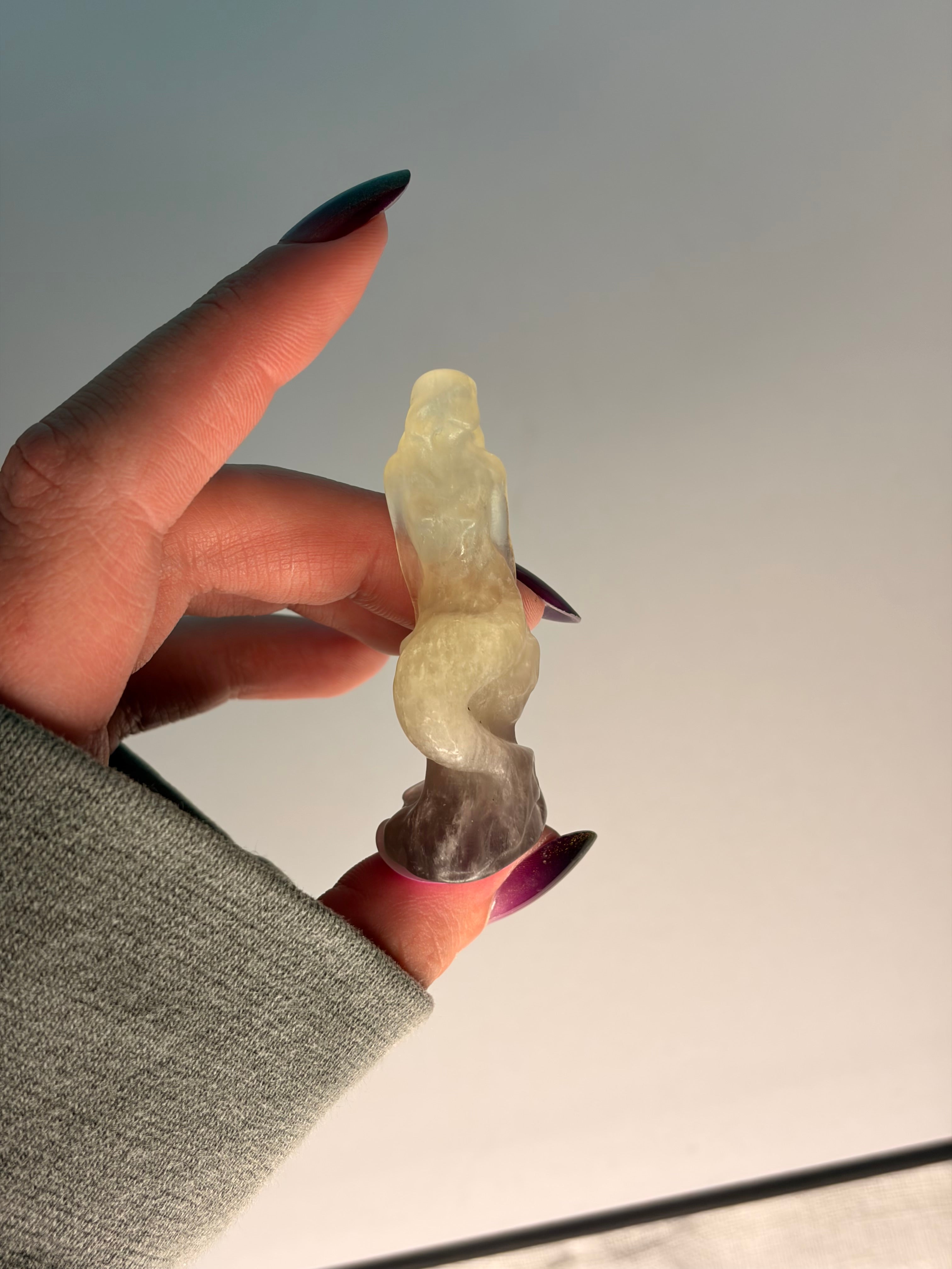 Fluorite Mermaid Carving - C