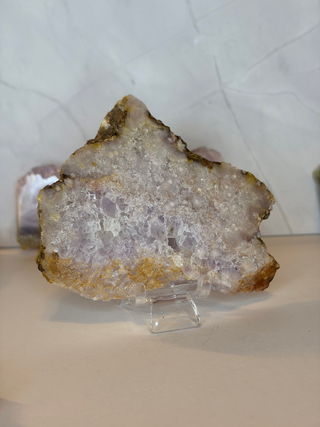 Pink Amethyst Flower Agate Slab - C