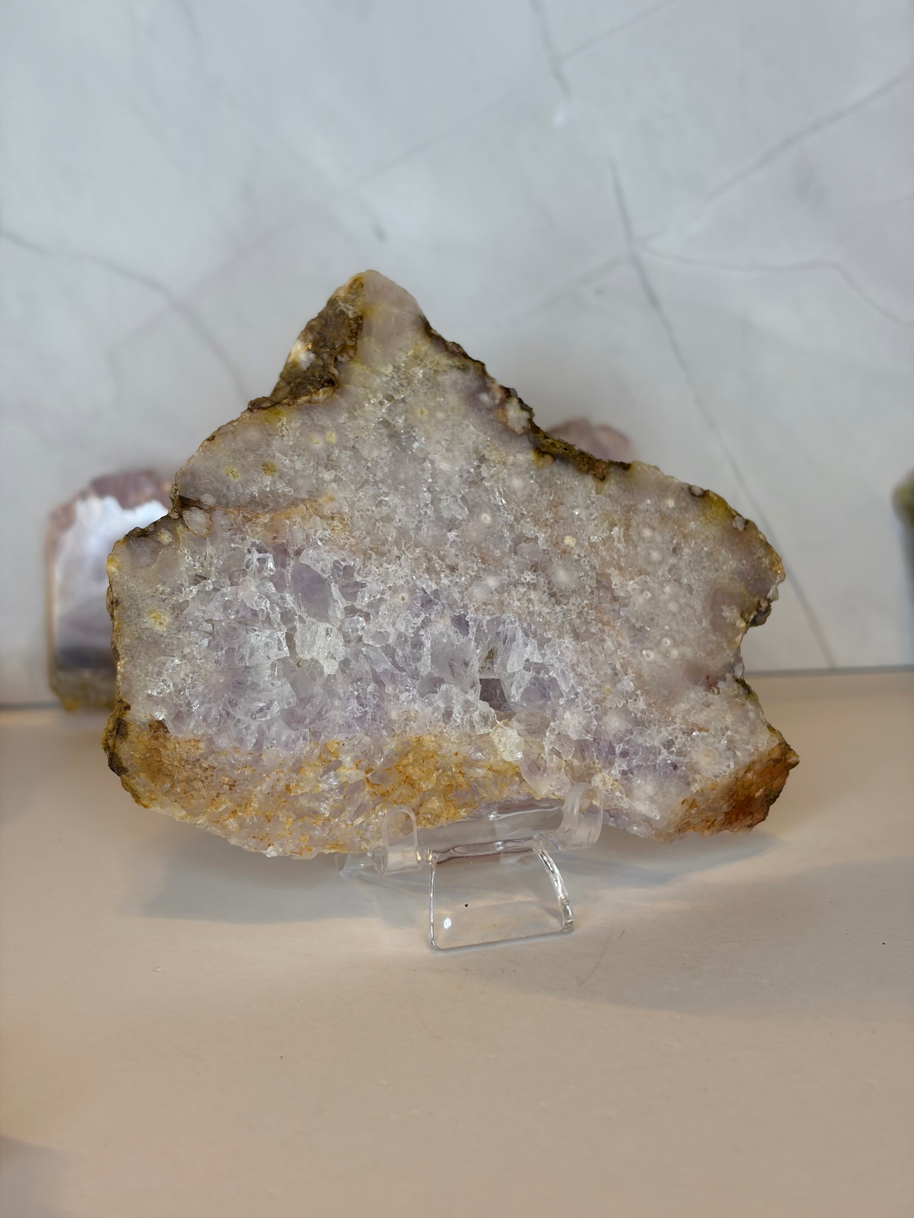 Pink Amethyst Flower Agate Slab - C
