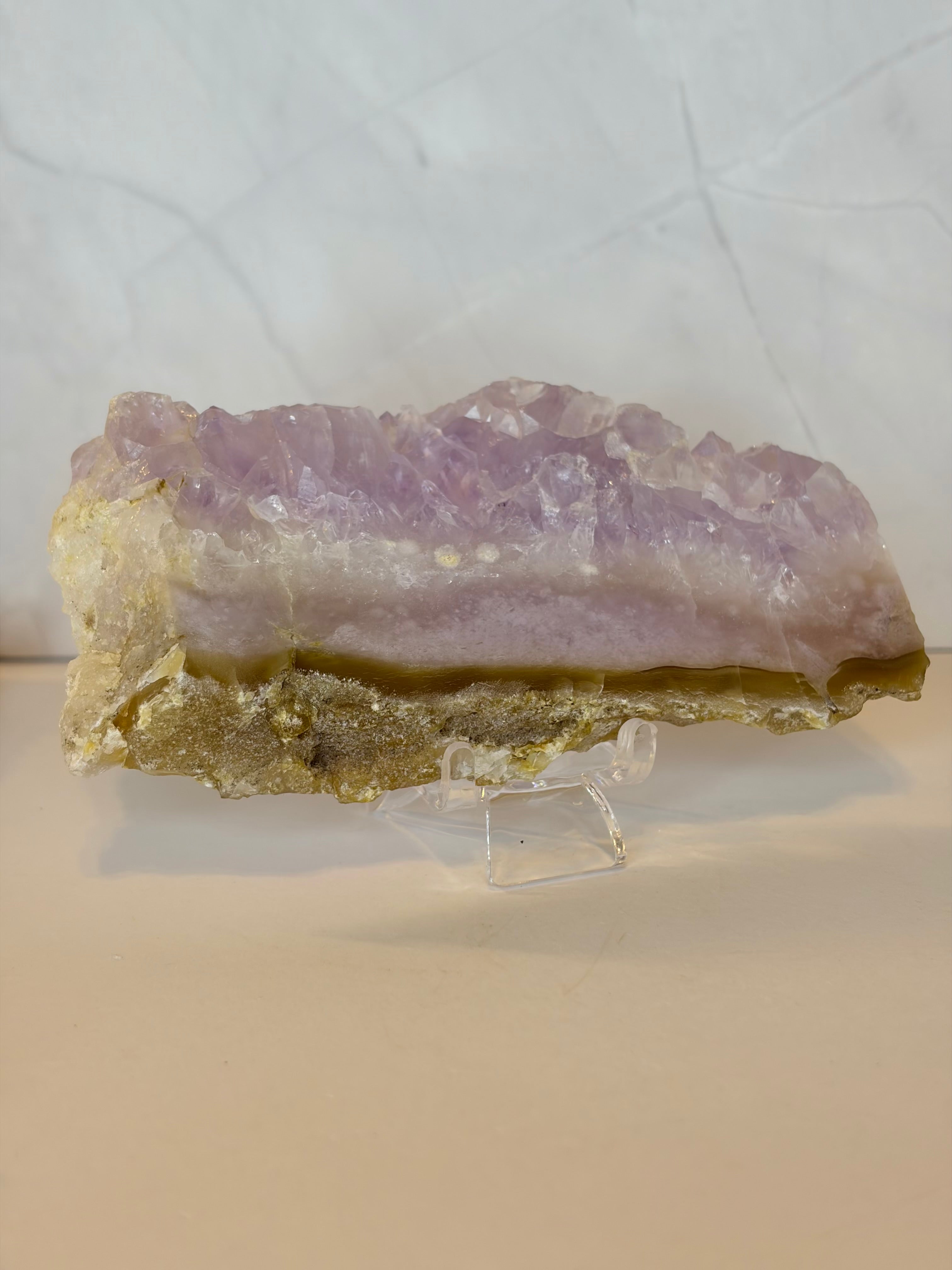 Pink Amethyst Flower Agate Slab - G