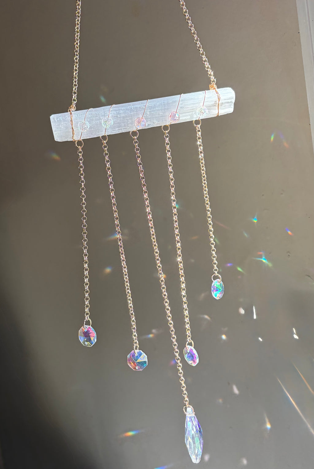 Selenite Sun Catcher - a