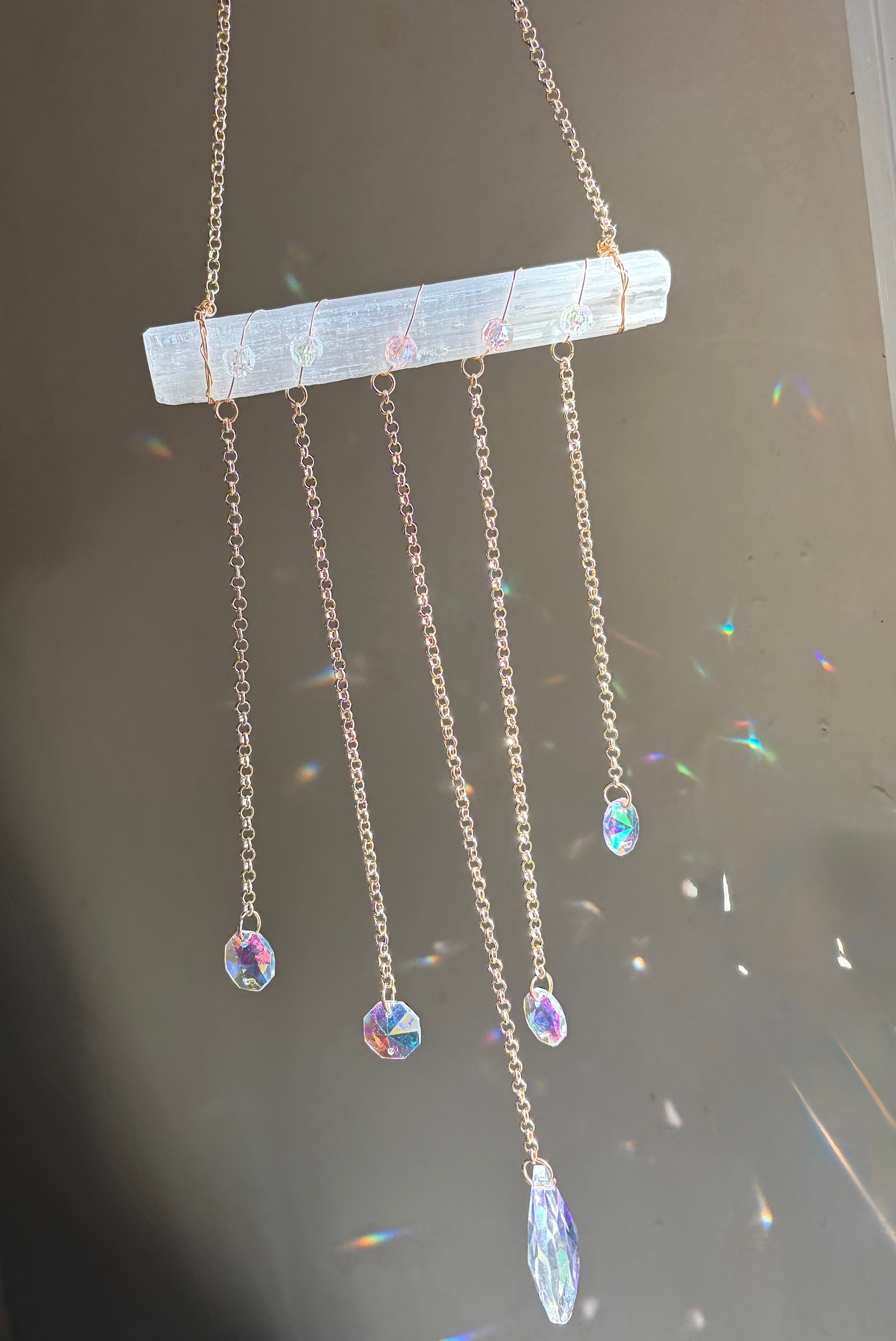 Selenite Sun Catcher - a