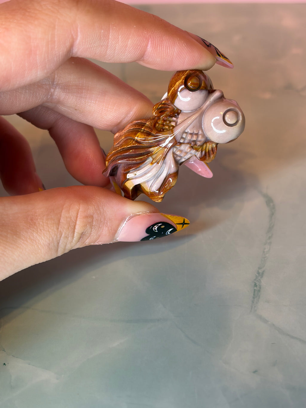 Alashan Agate Fish Carving - imperfect