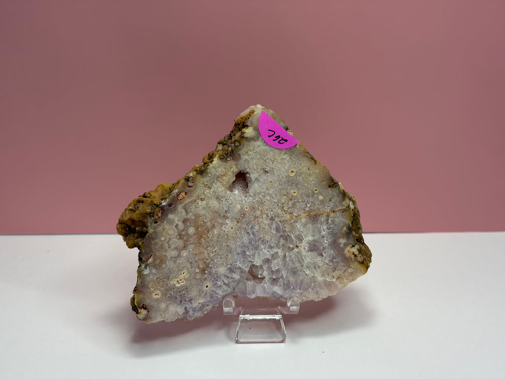 Pink Amethyst Flower Agate Slab - C