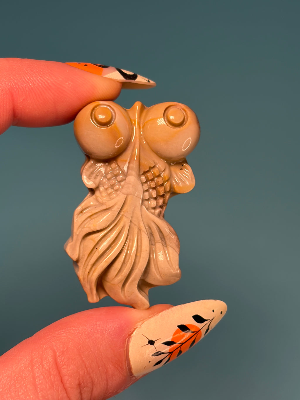 Alashan Agate Fish Carving - imperfect