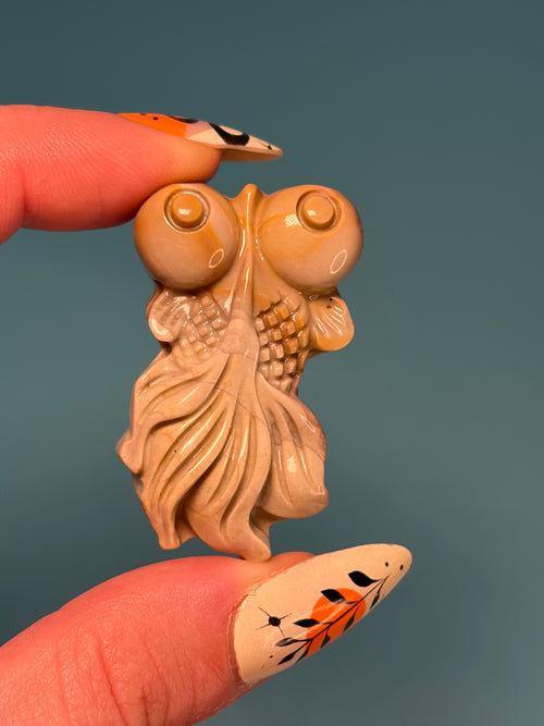 Alashan Agate Fish Carving - imperfect
