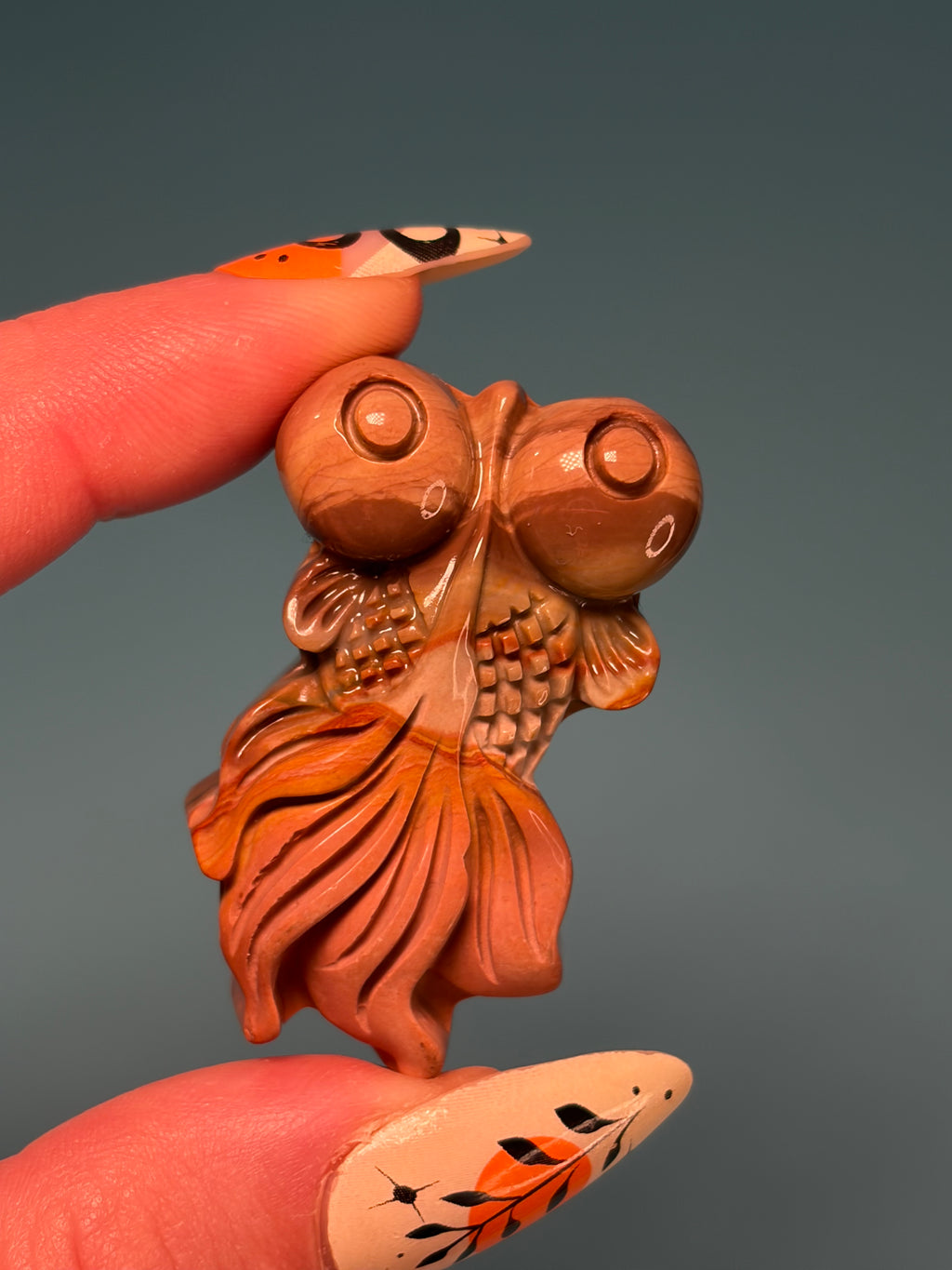 Alashan Agate Fish Carving - imperfect
