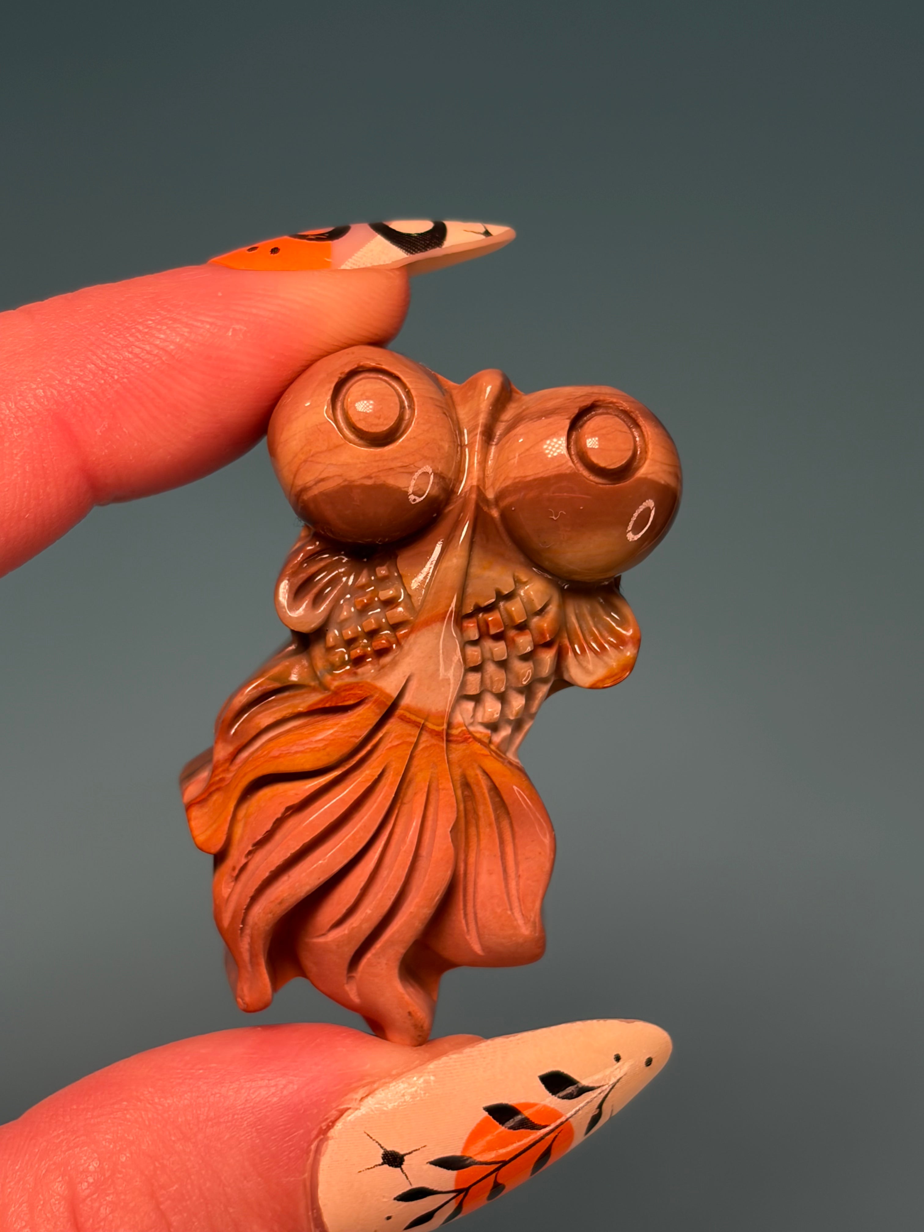 Alashan Agate Fish Carving - imperfect