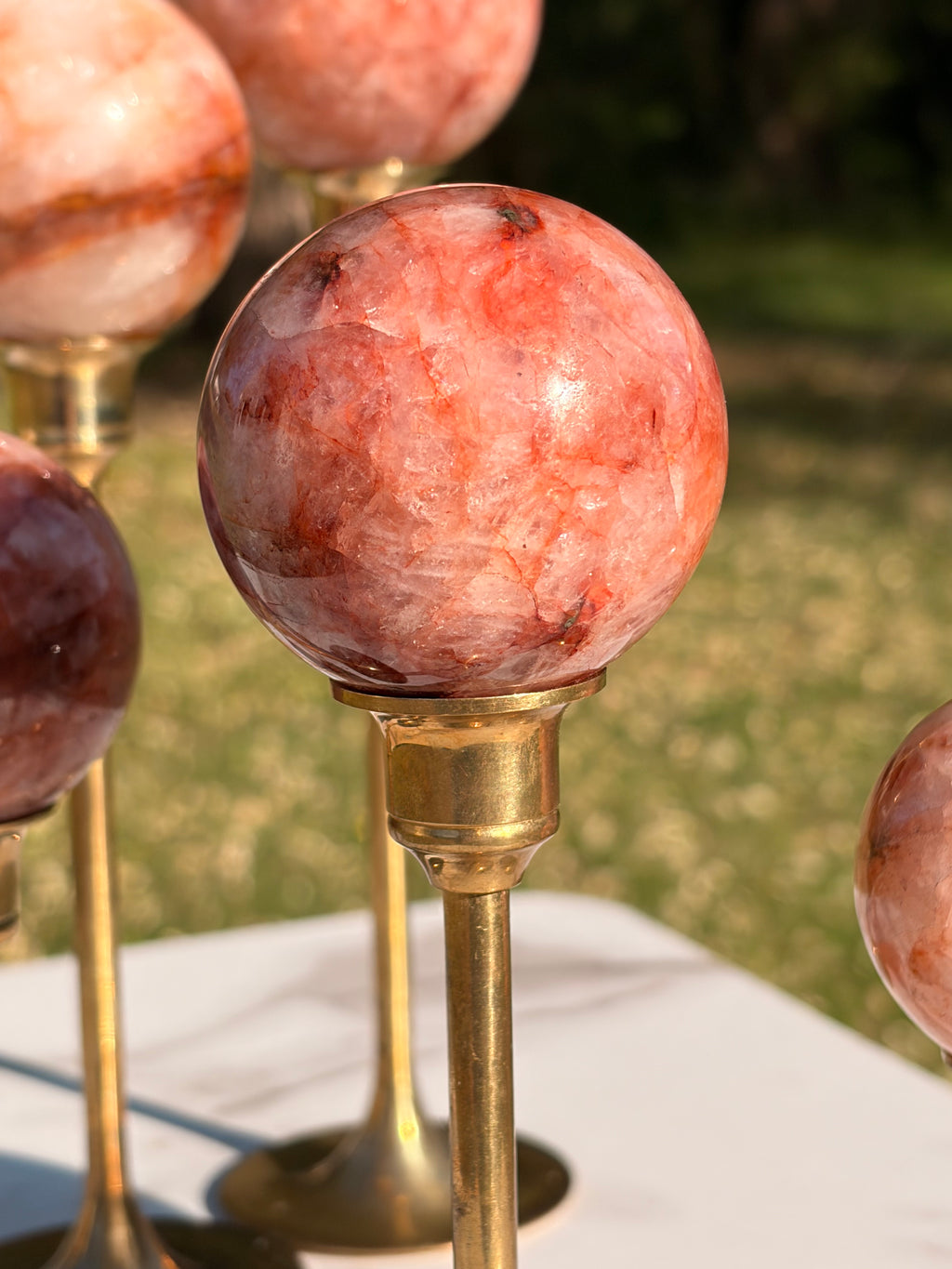 Fire Quartz Spheres