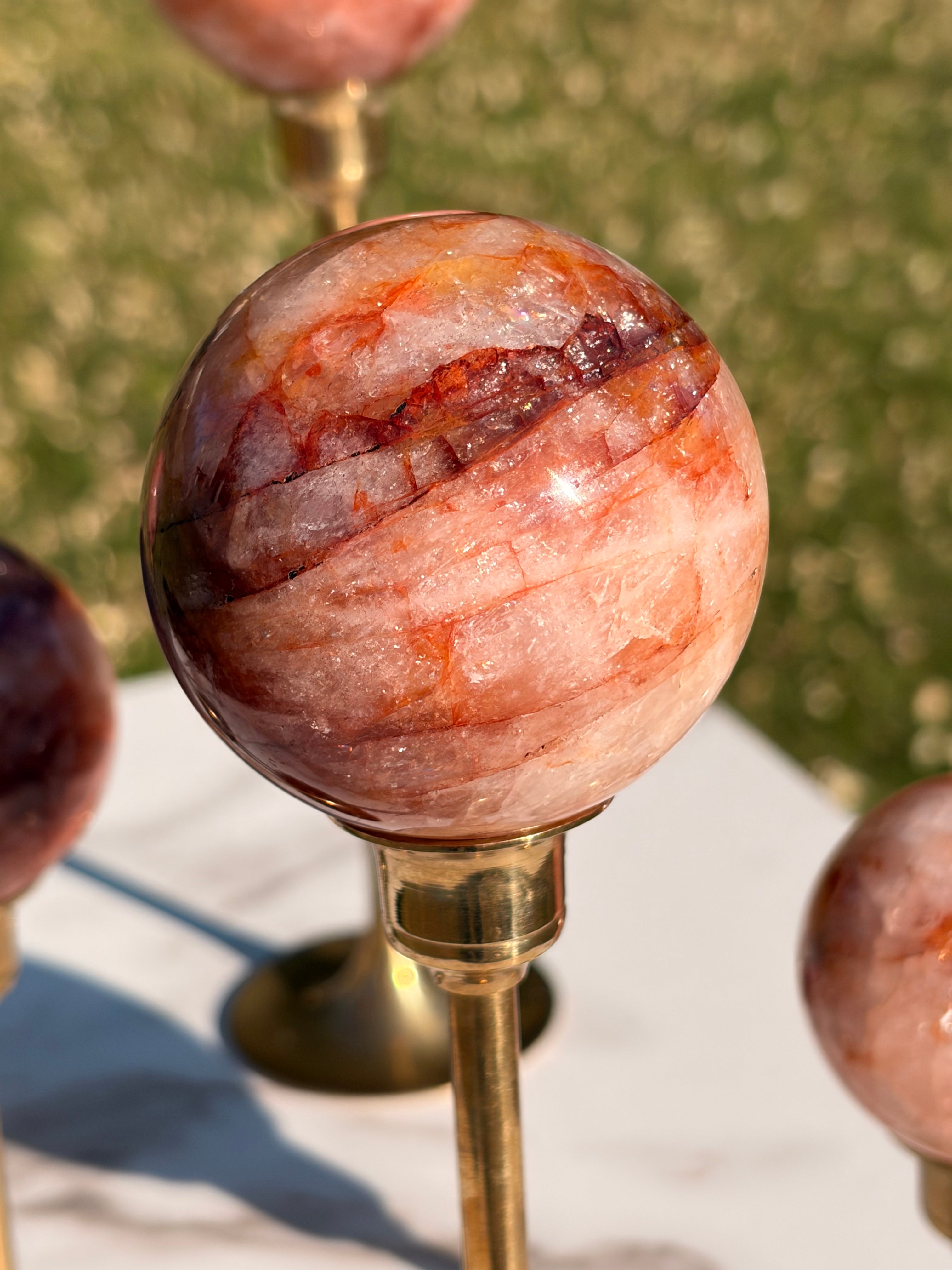 Fire Quartz Spheres