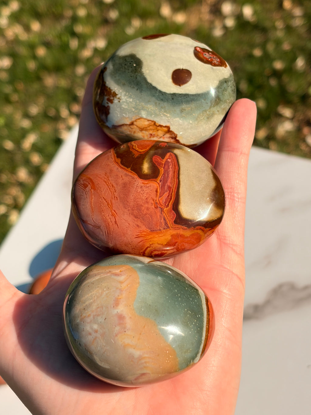 Polychrome Jasper (Desert Jasper) Palm Stones