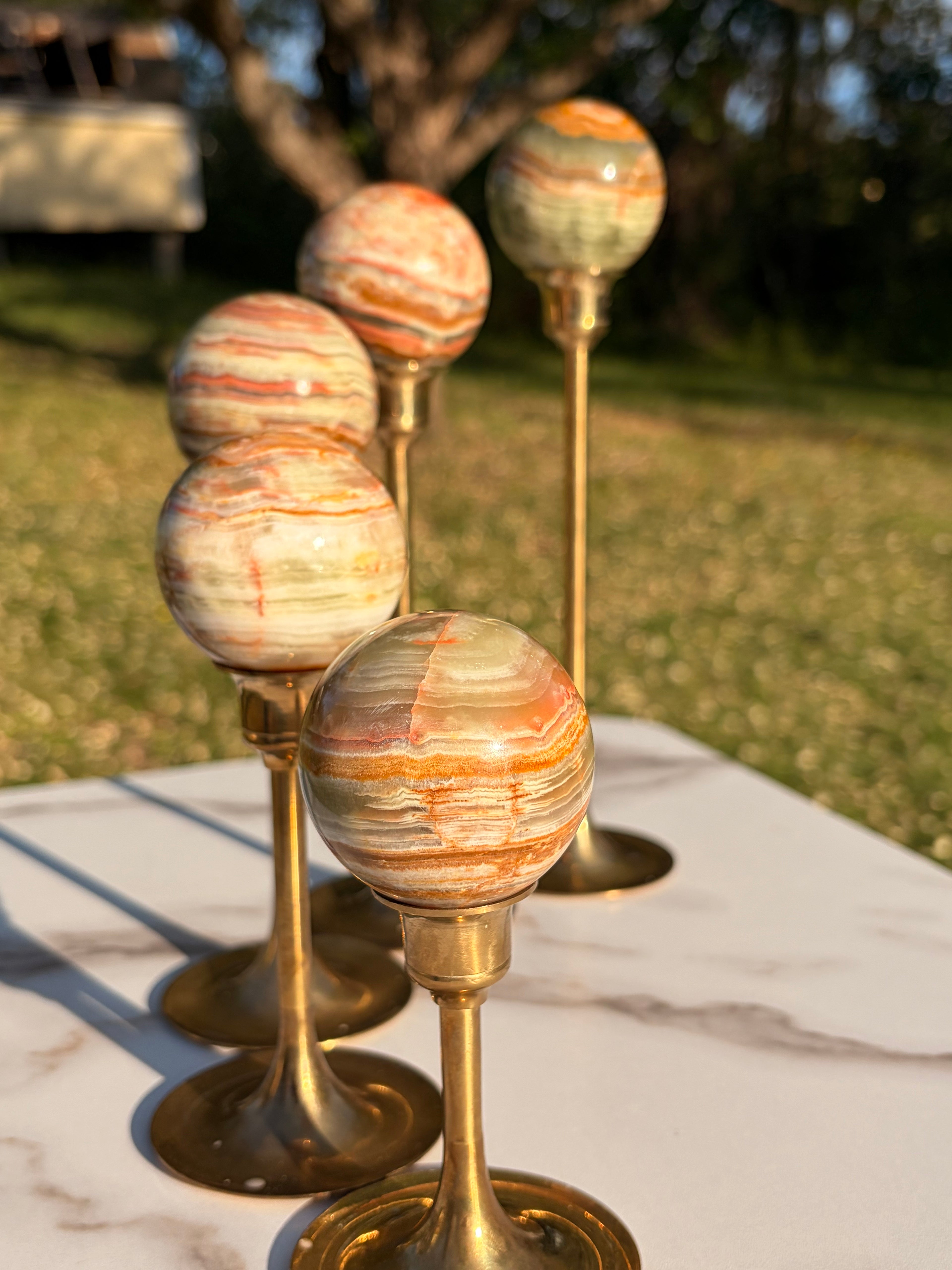 Green Onyx Spheres