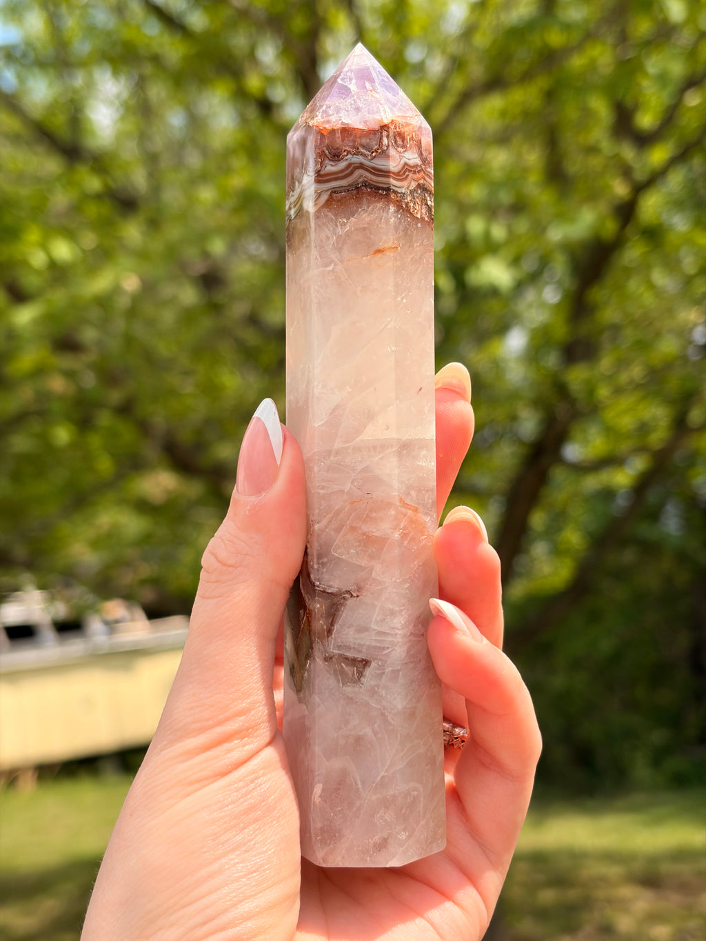 Amethyst & Crazy Lace Agate Tower