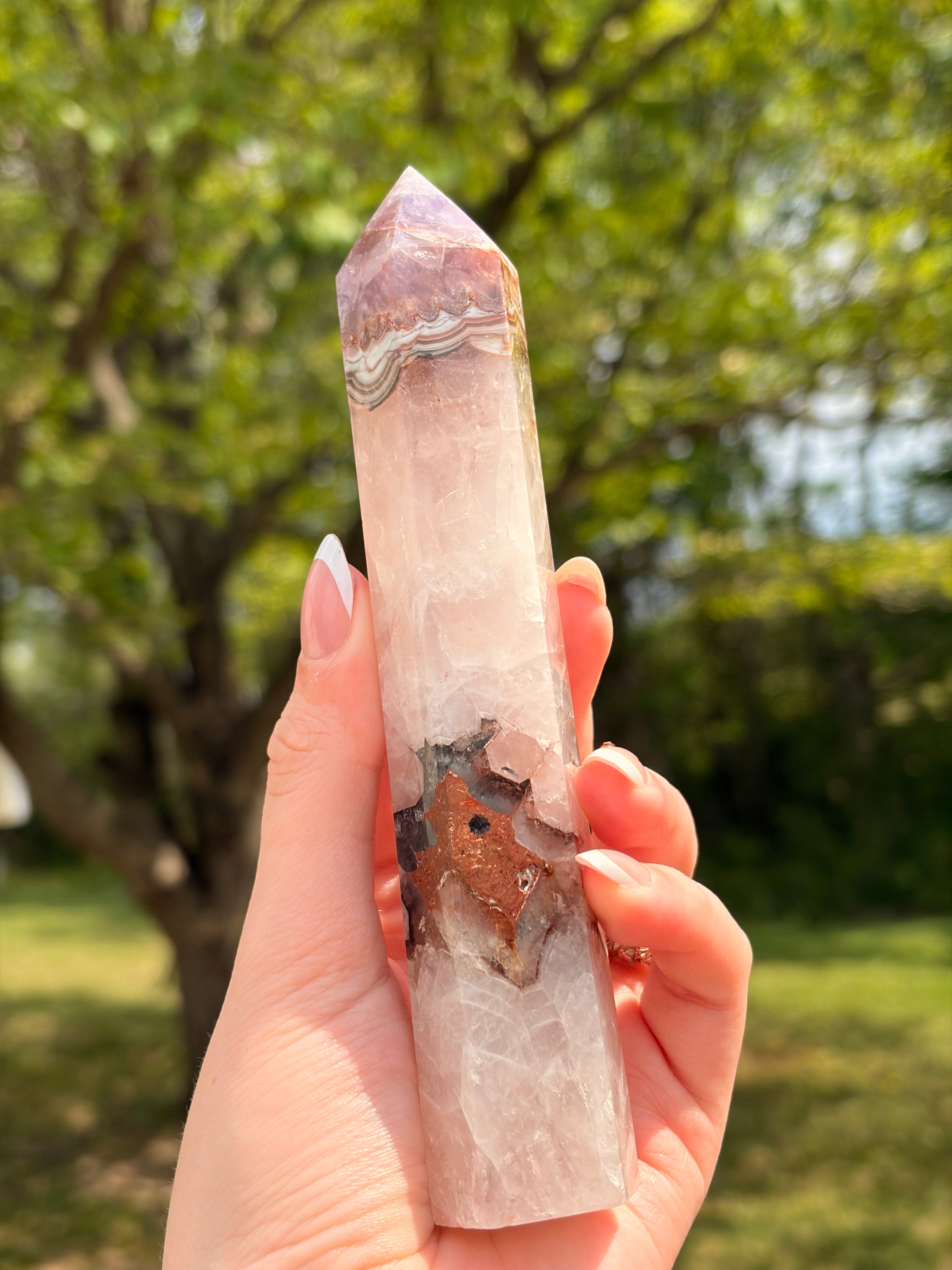 Amethyst & Crazy Lace Agate Tower