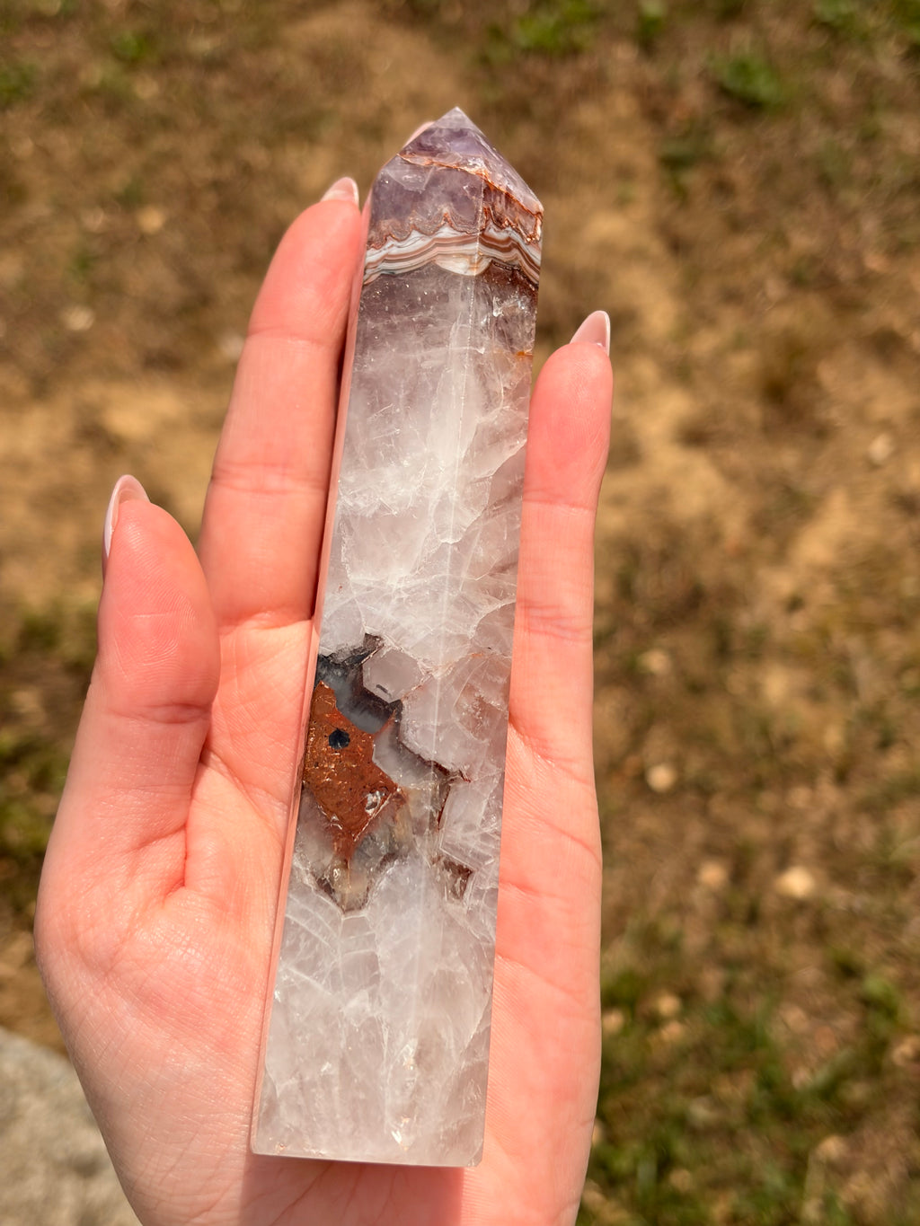 Amethyst & Crazy Lace Agate Tower