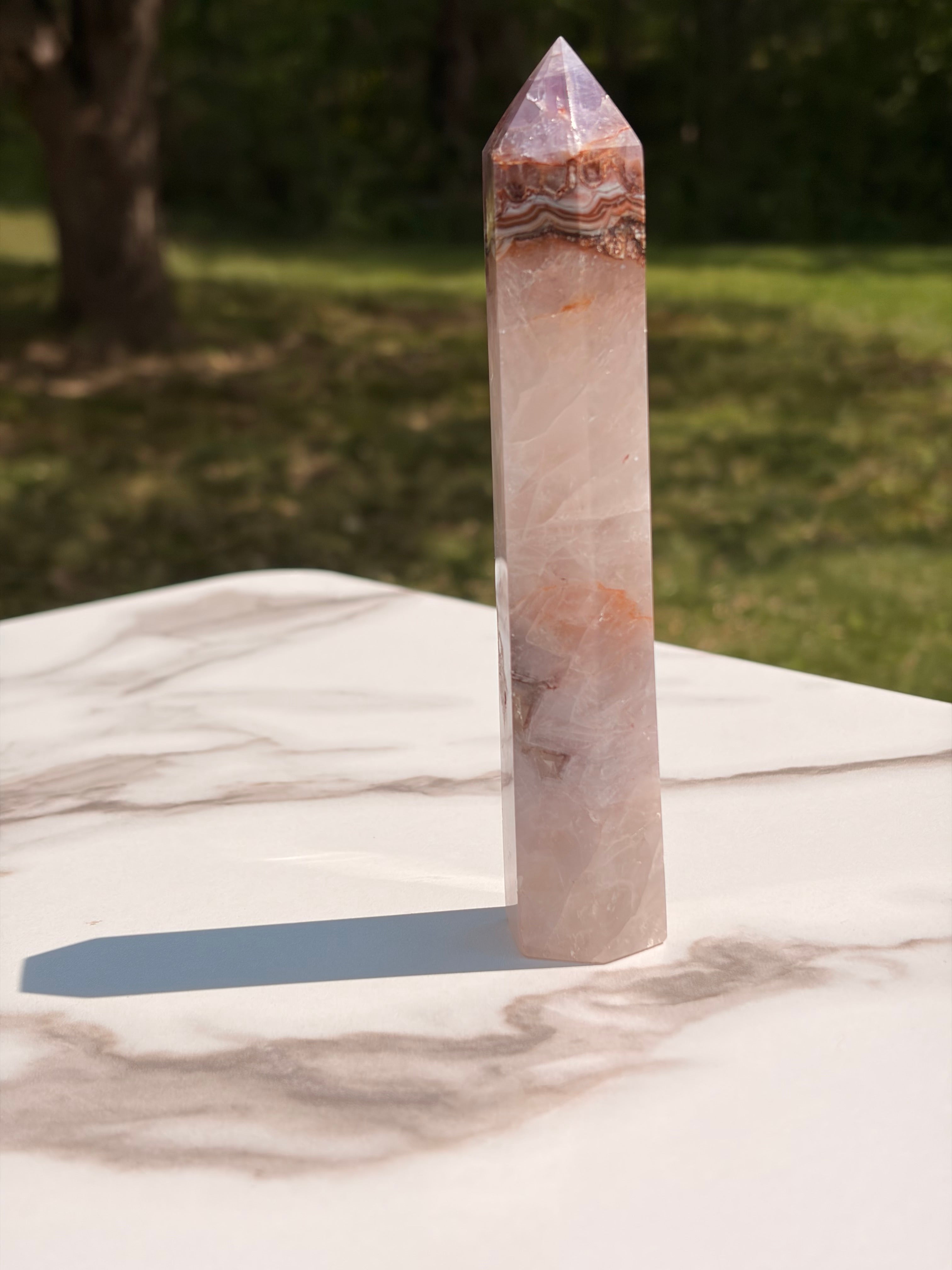 Amethyst & Crazy Lace Agate Tower