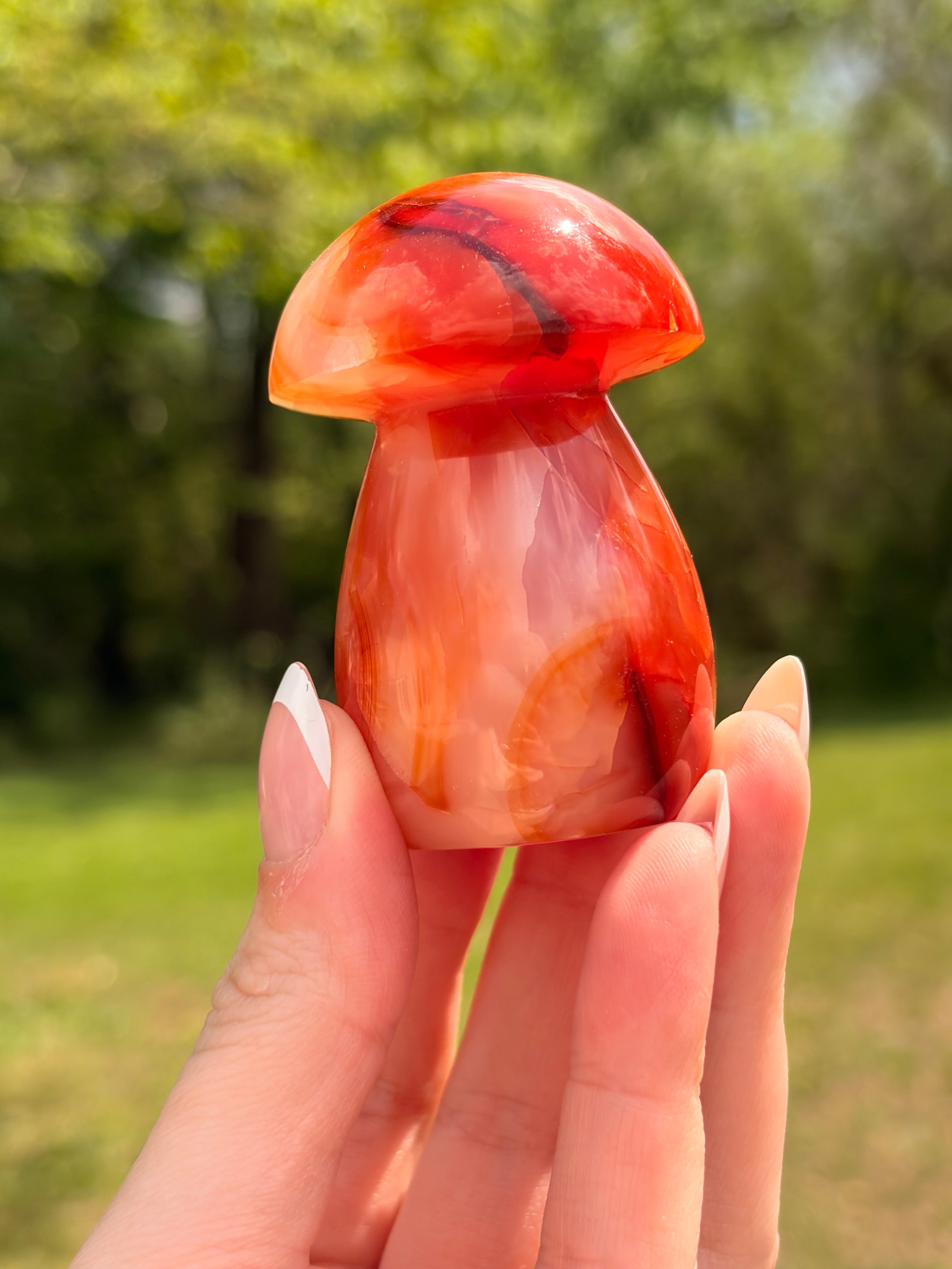 Carnelian Mushroom Carving