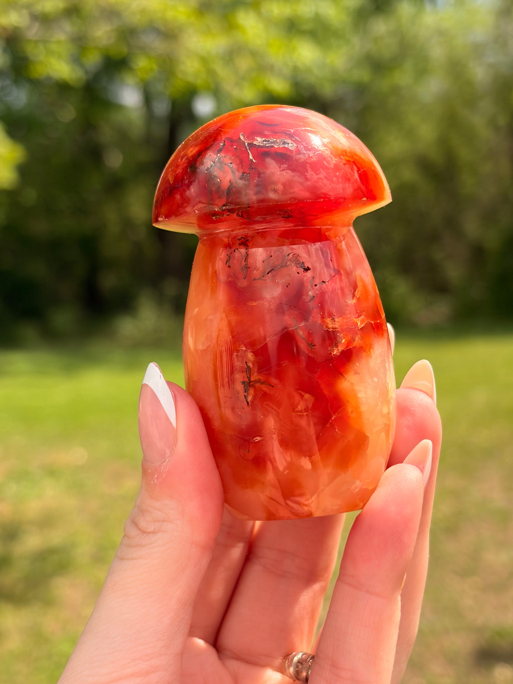 Carnelian Mushroom Carving