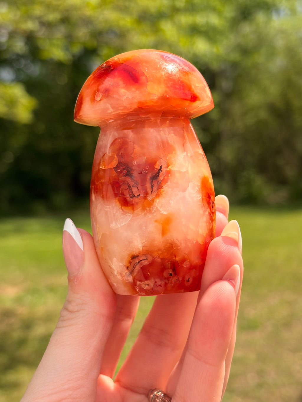 Carnelian Mushroom Carving