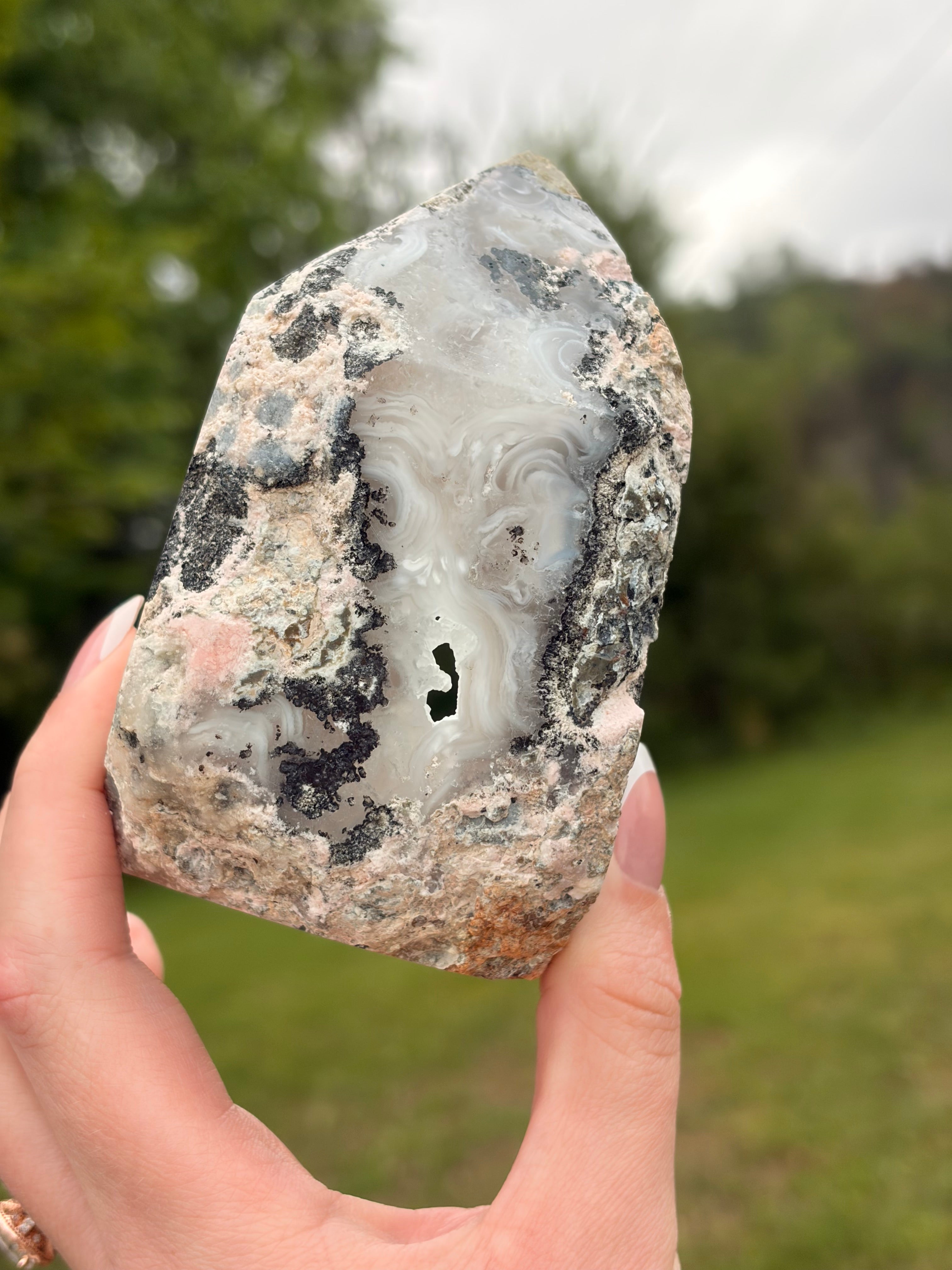 Volcano Agate Geode Tower | Imperfect