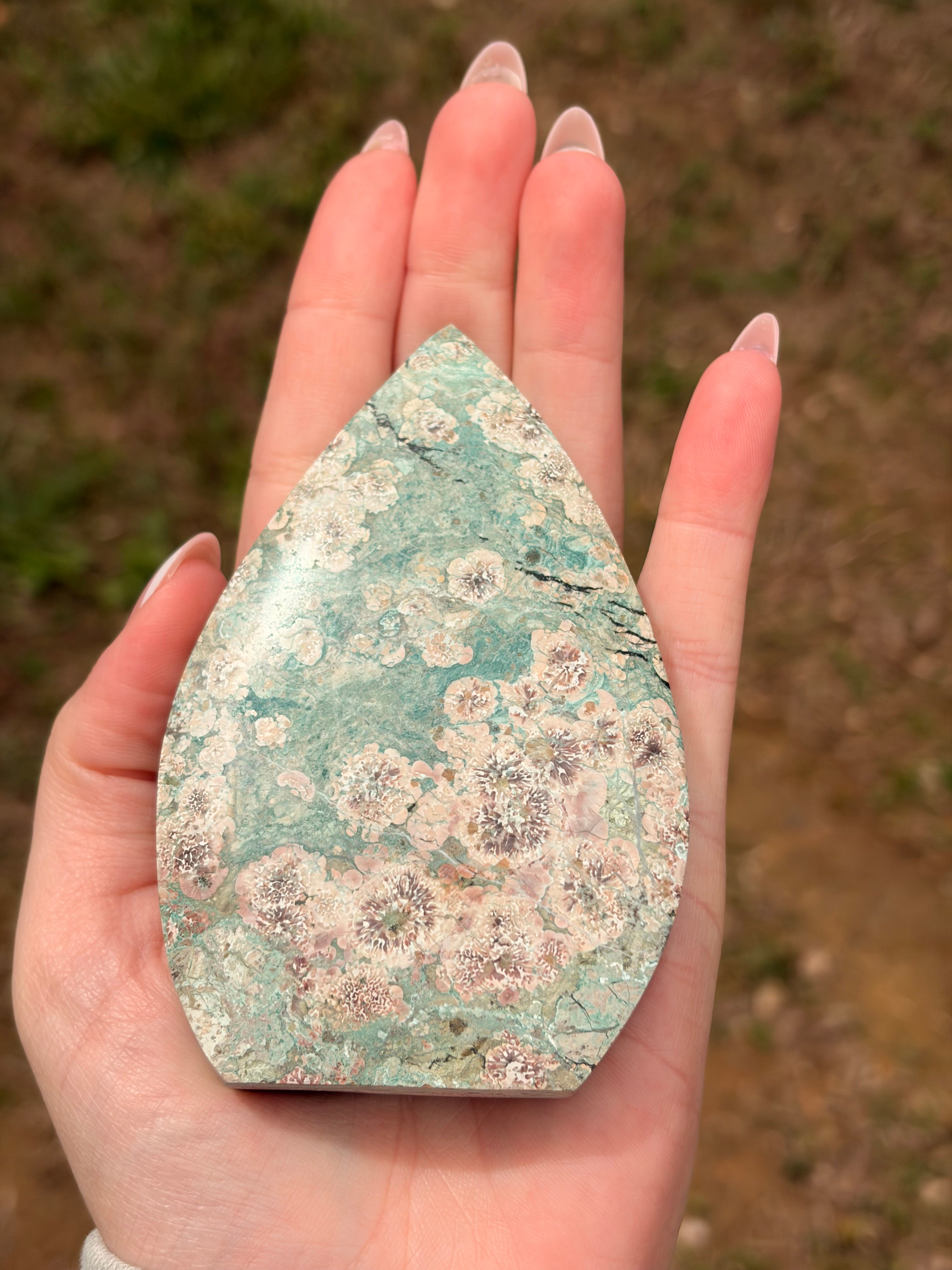 Green Flower Jasper Freeform