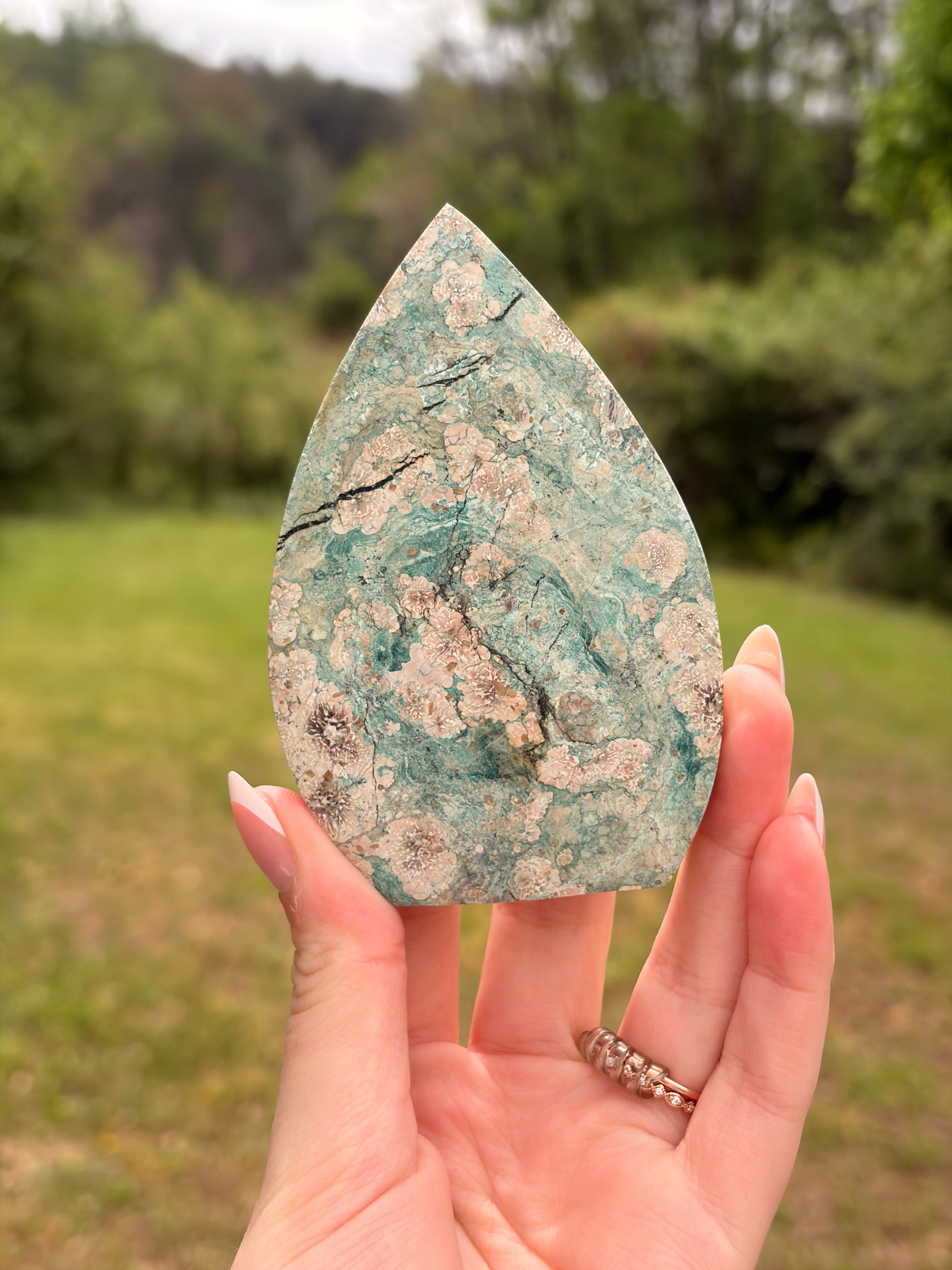 Green Flower Jasper Freeform
