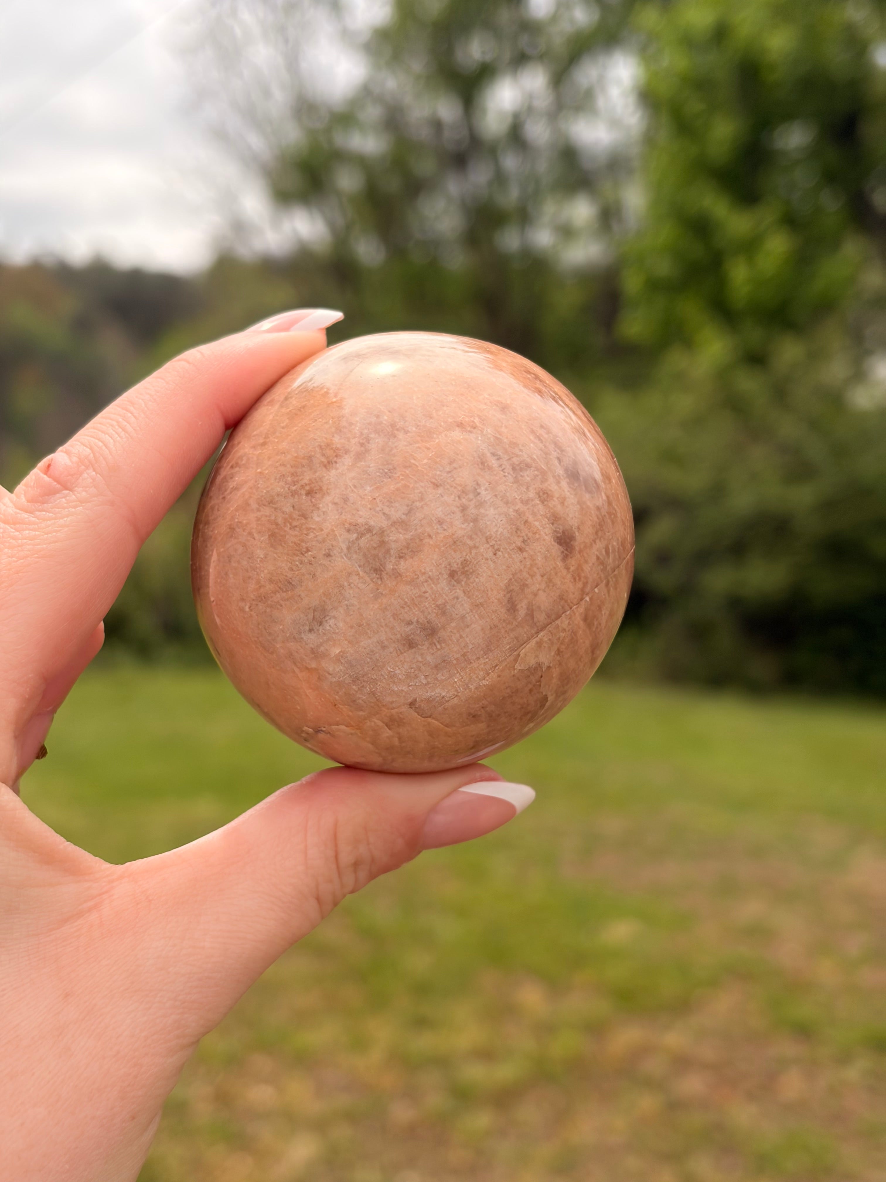 Peach Moonstone Spheres