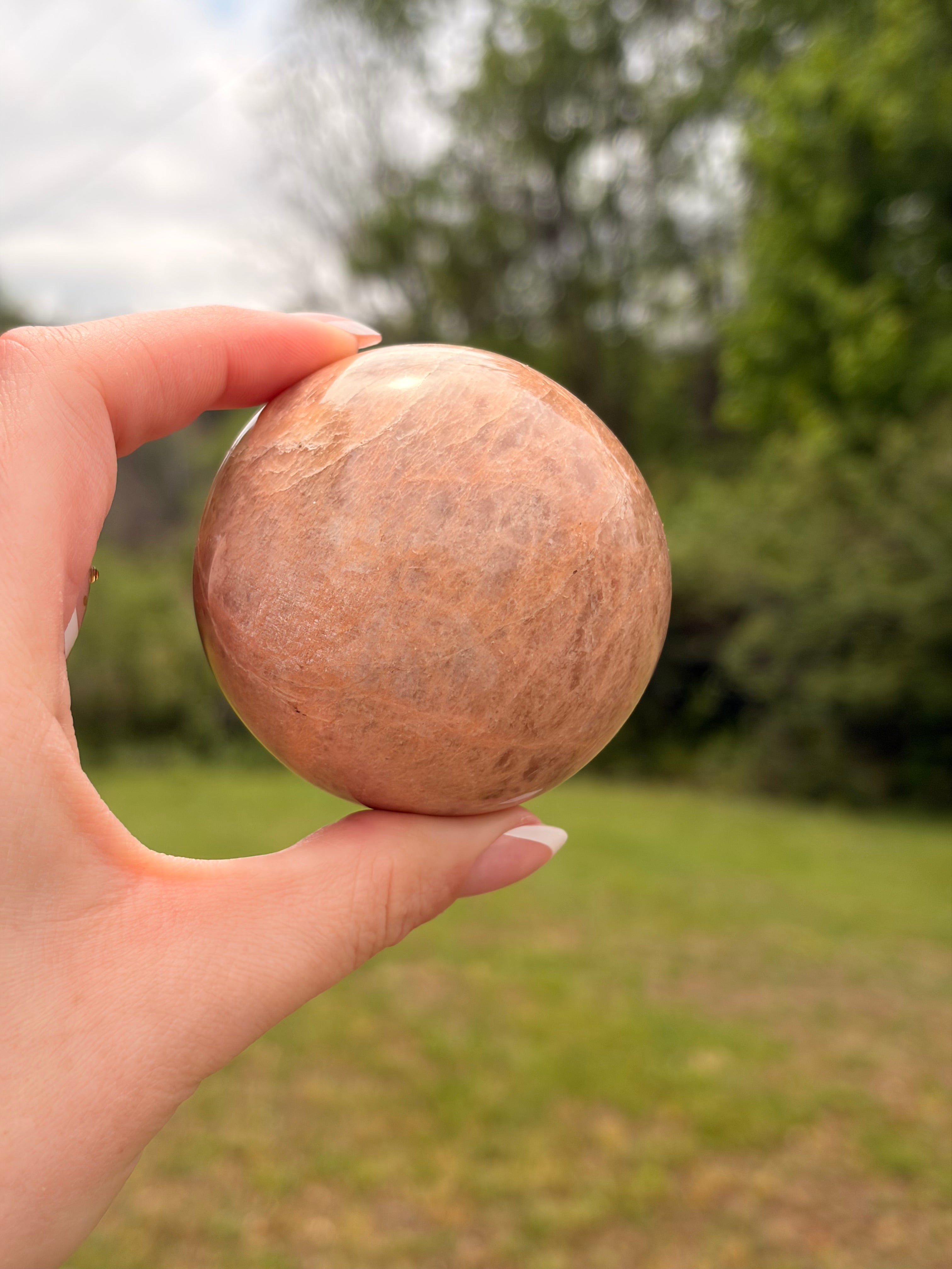 Peach Moonstone Spheres
