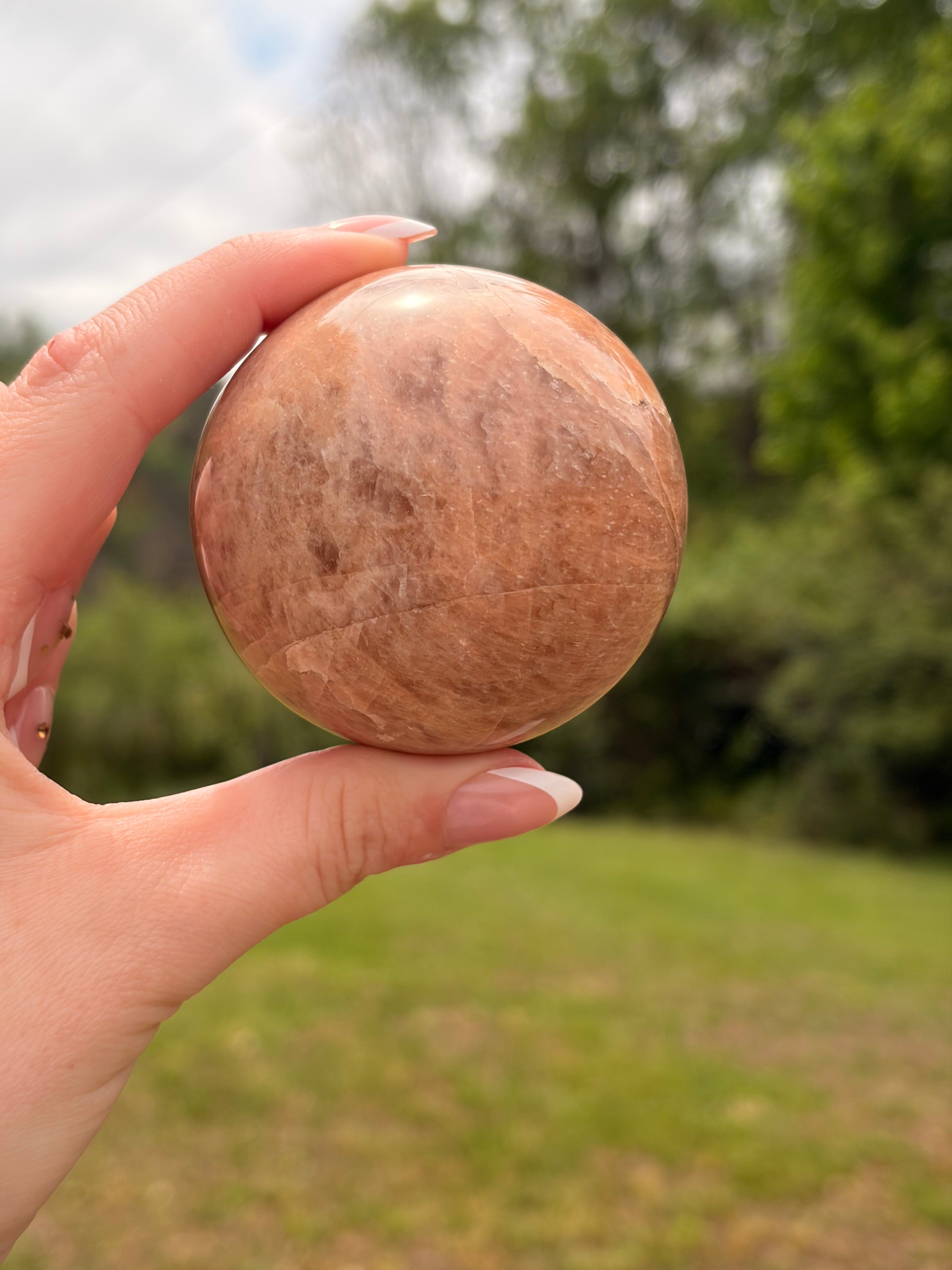 Peach Moonstone Spheres