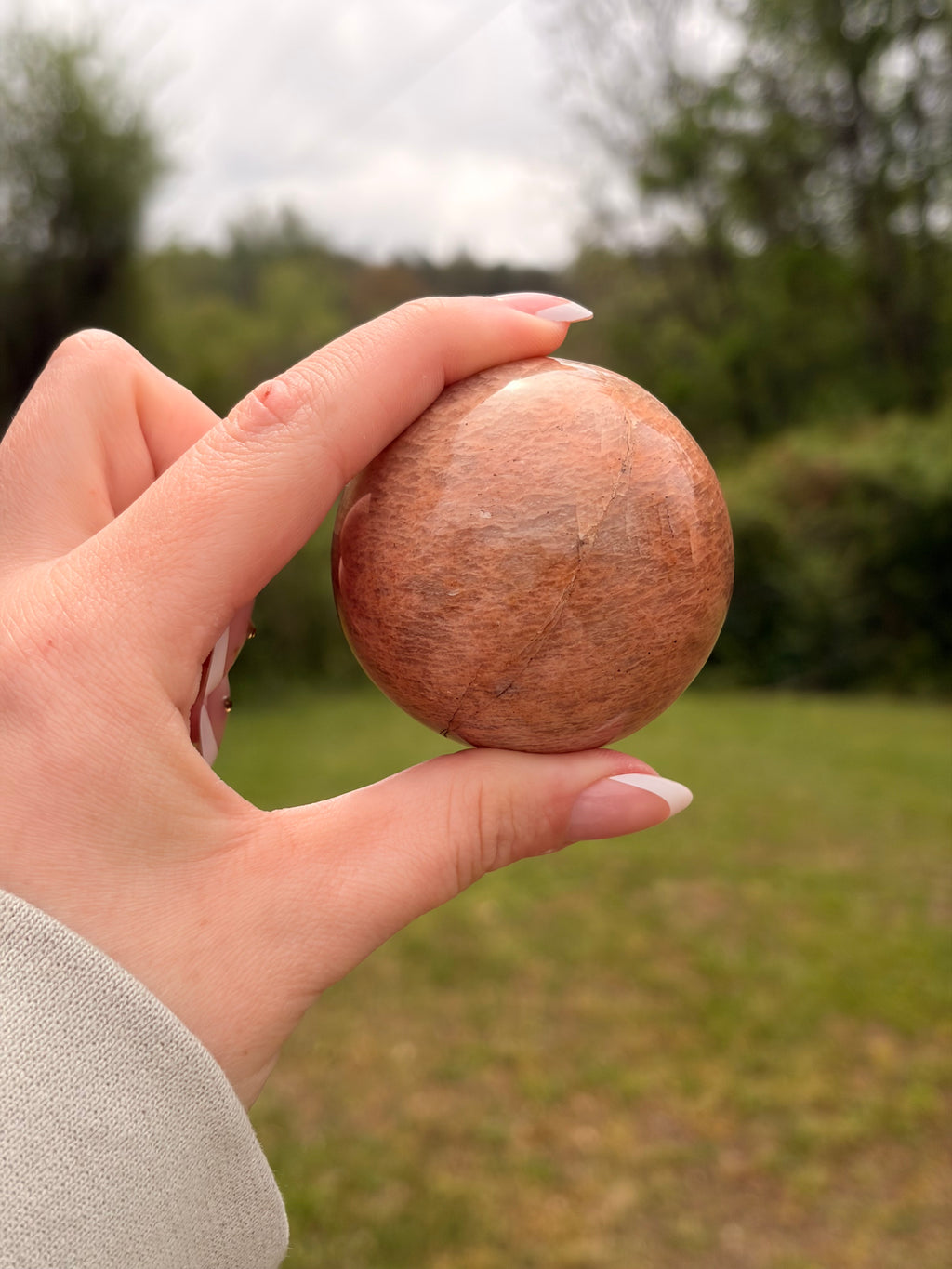 Peach Moonstone Spheres
