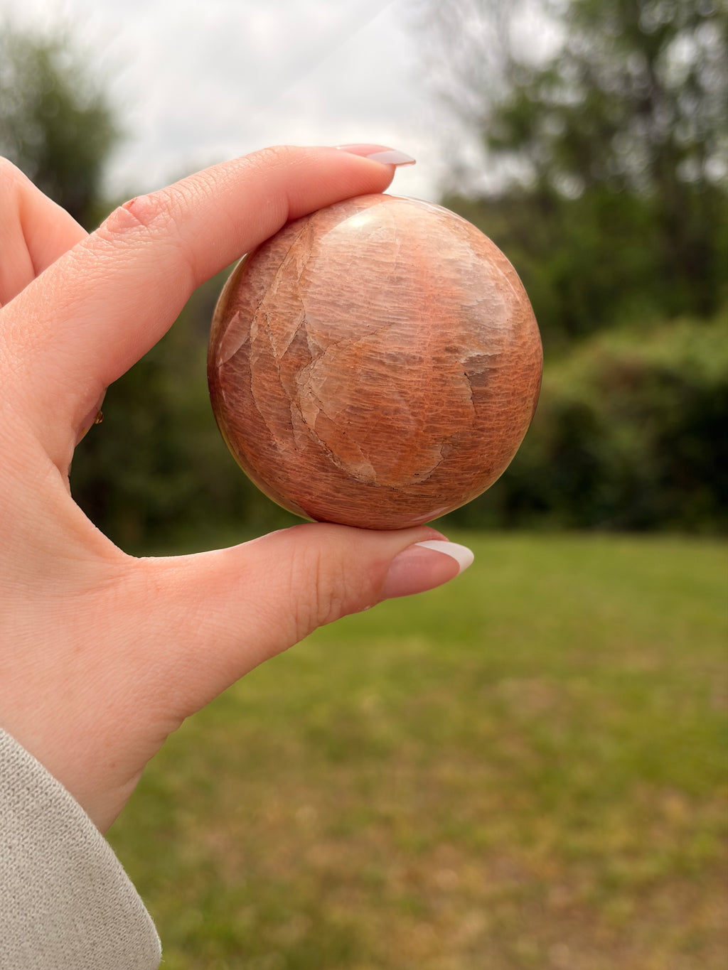 Peach Moonstone Spheres