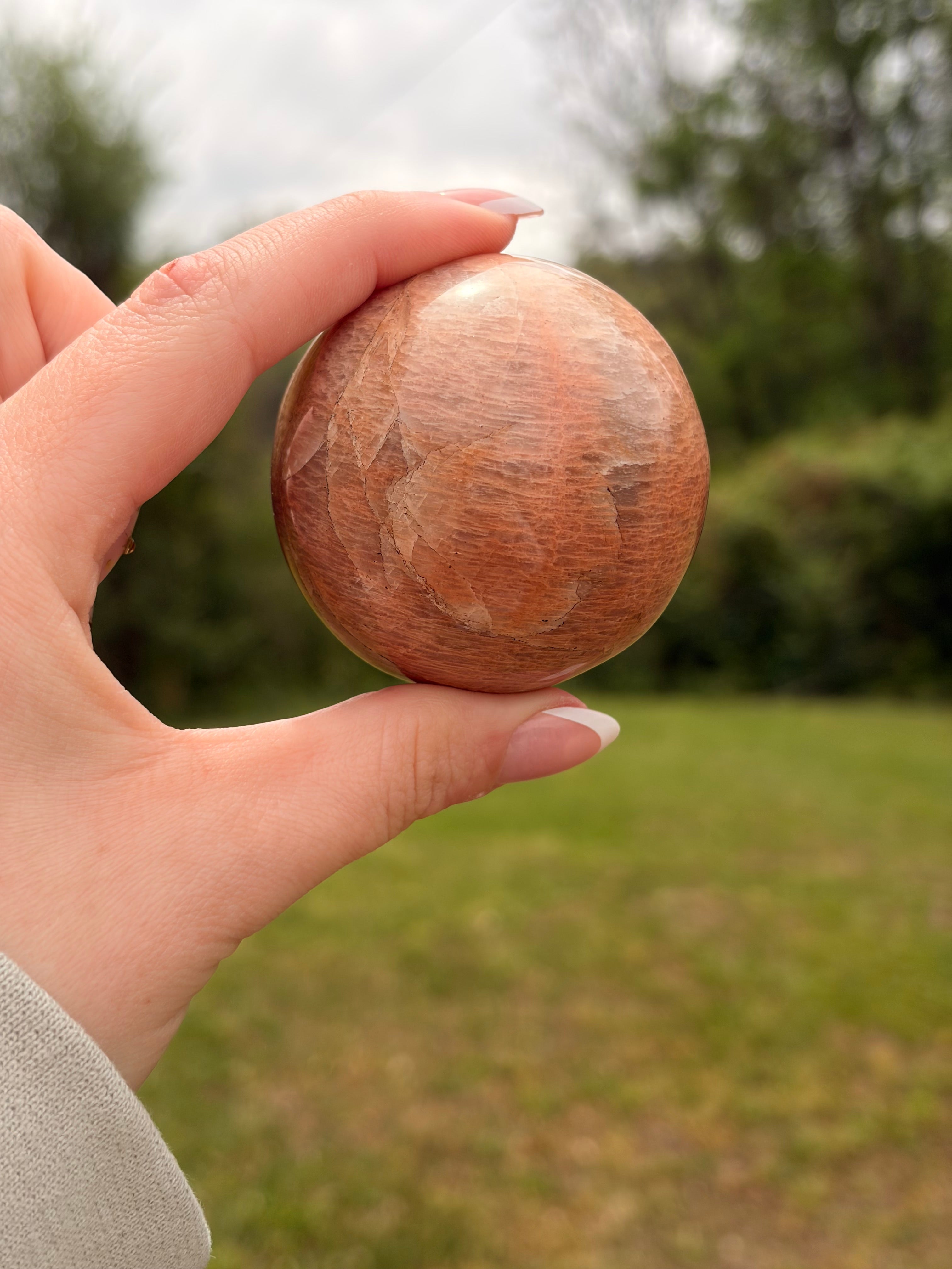 Peach Moonstone Spheres