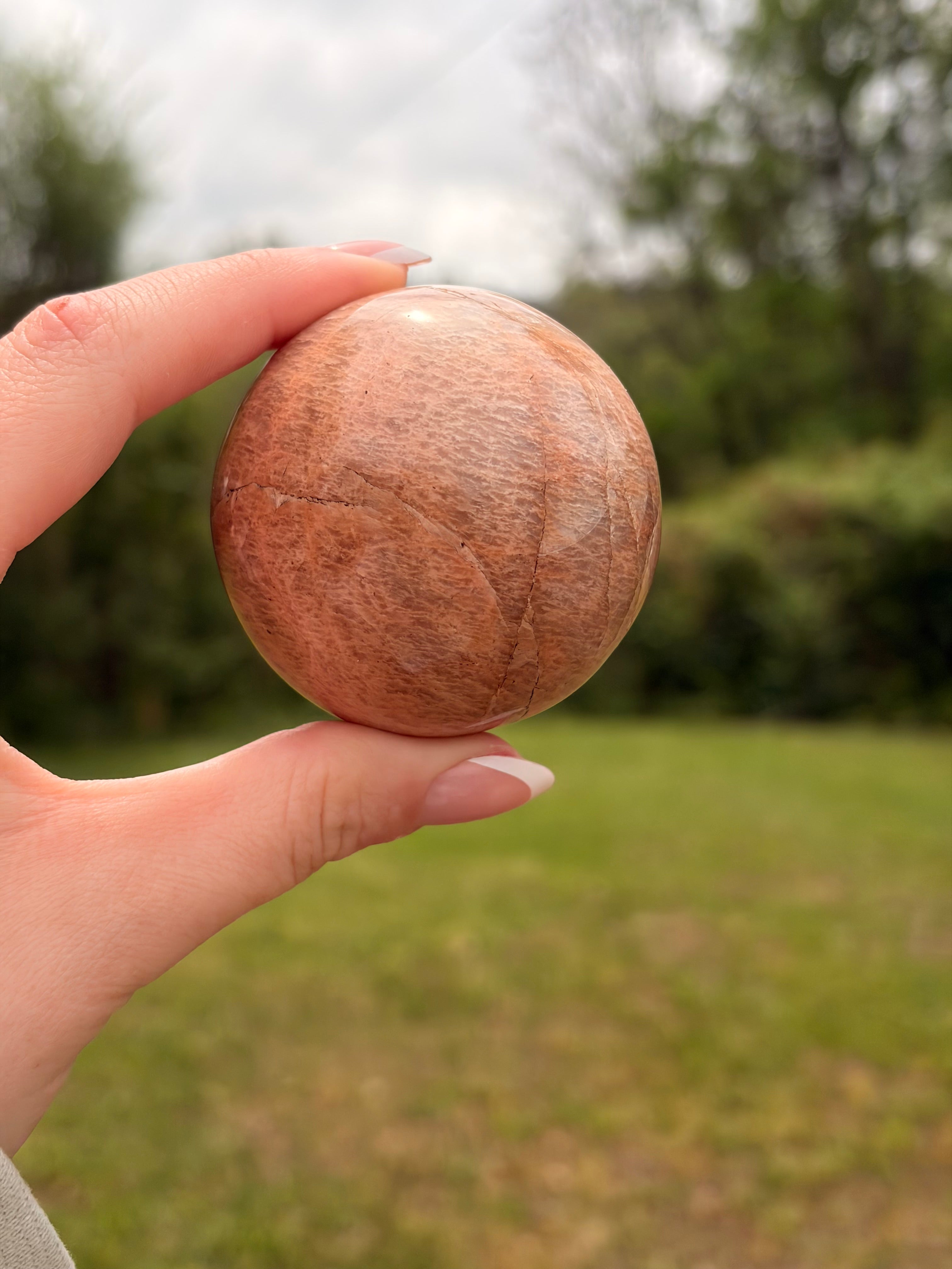 Peach Moonstone Spheres