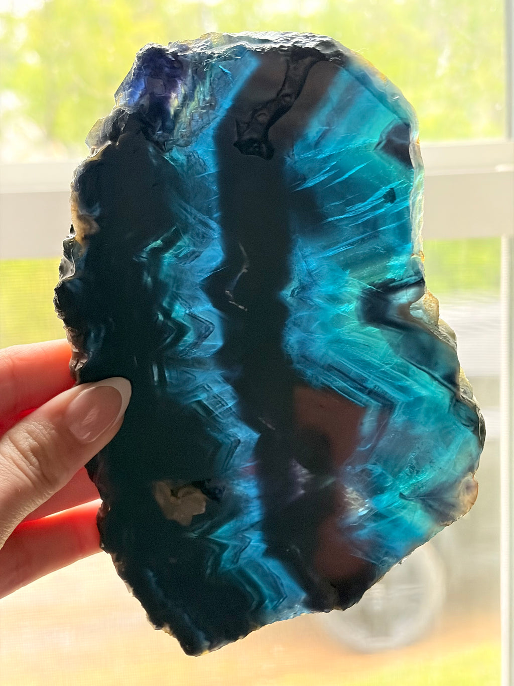 Black Rose Fluorite Slab | UV Reactive