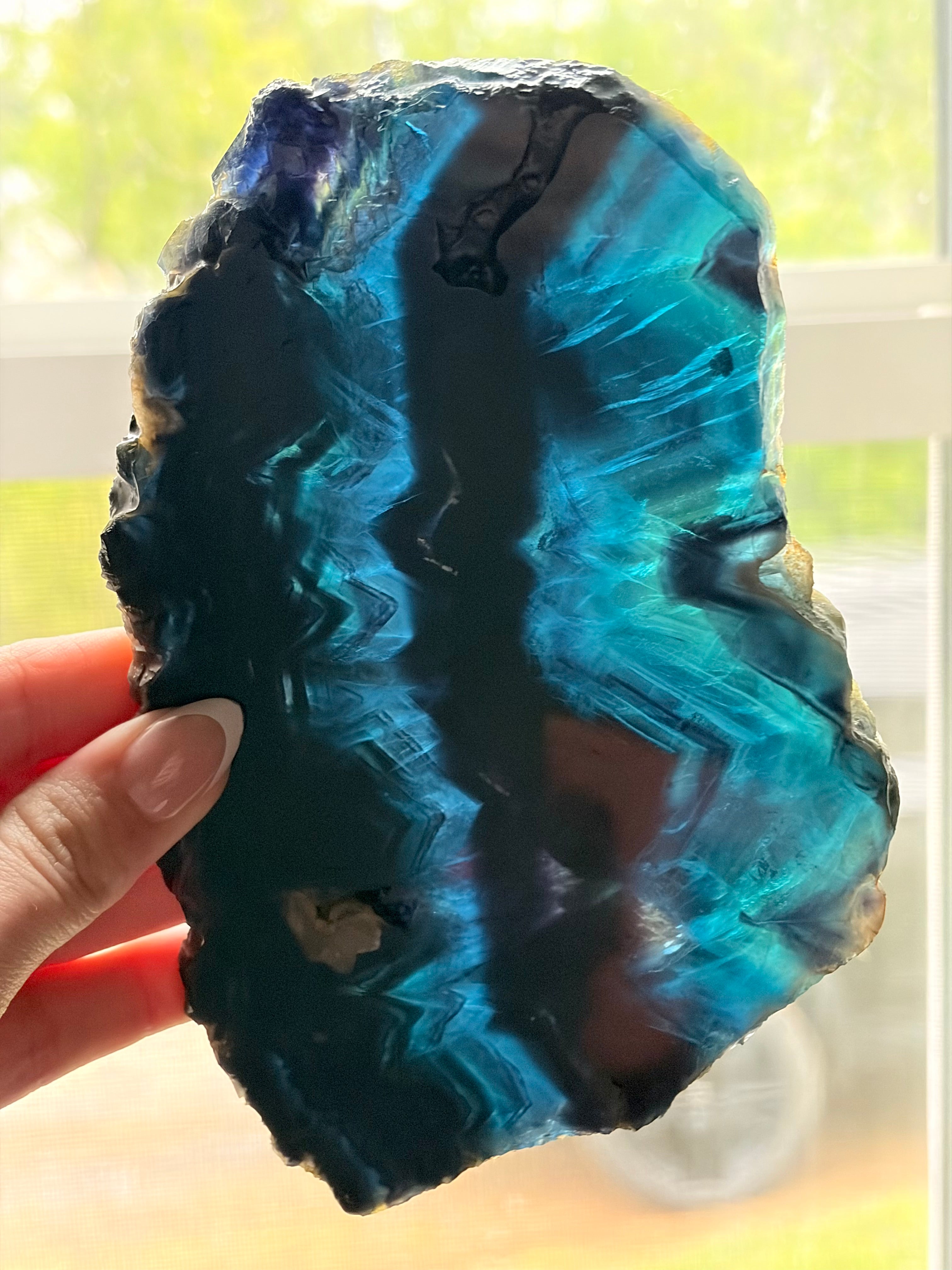 Black Rose Fluorite Slab | UV Reactive