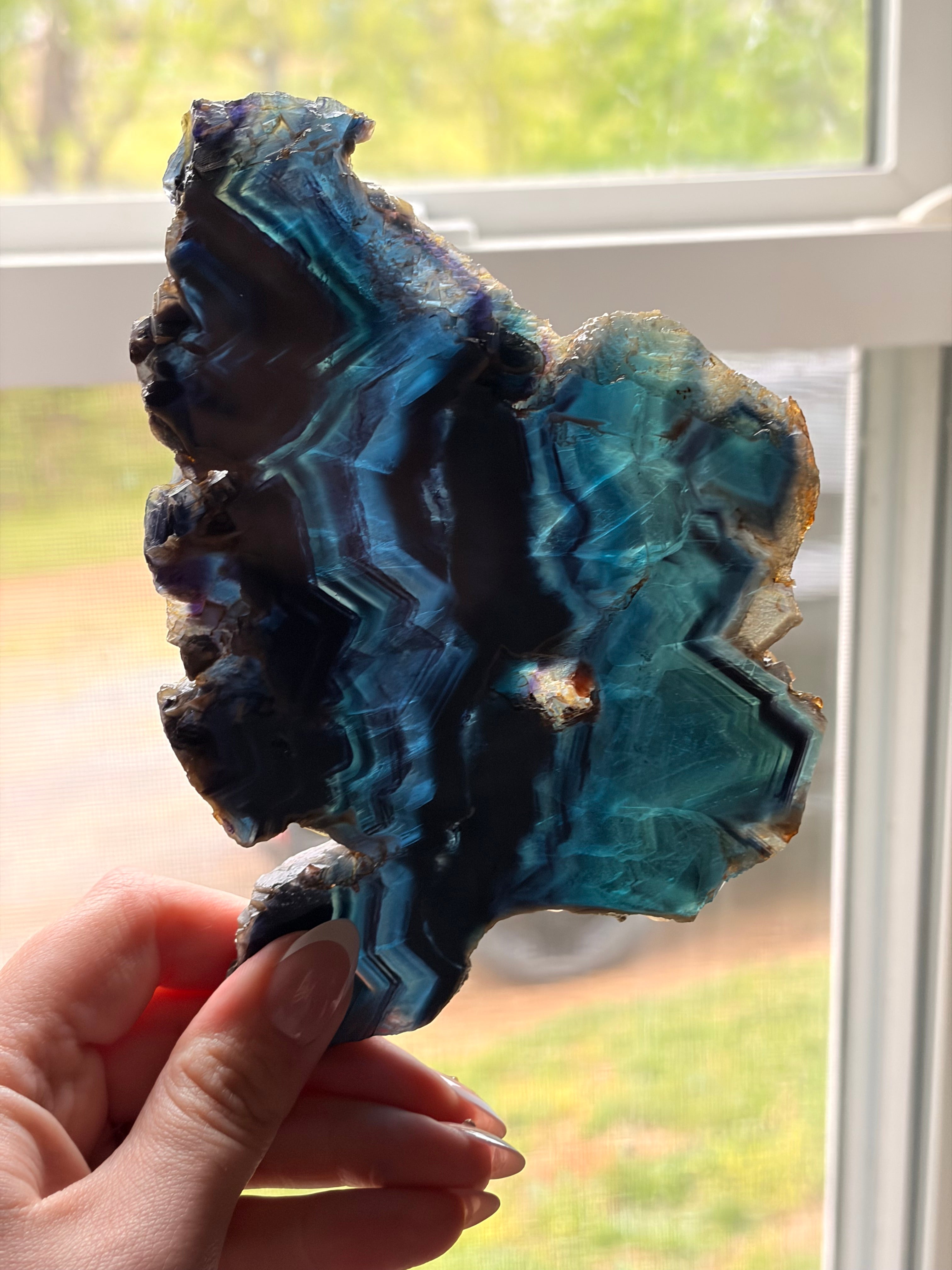 Black Rose Fluorite Slab | UV Reactive